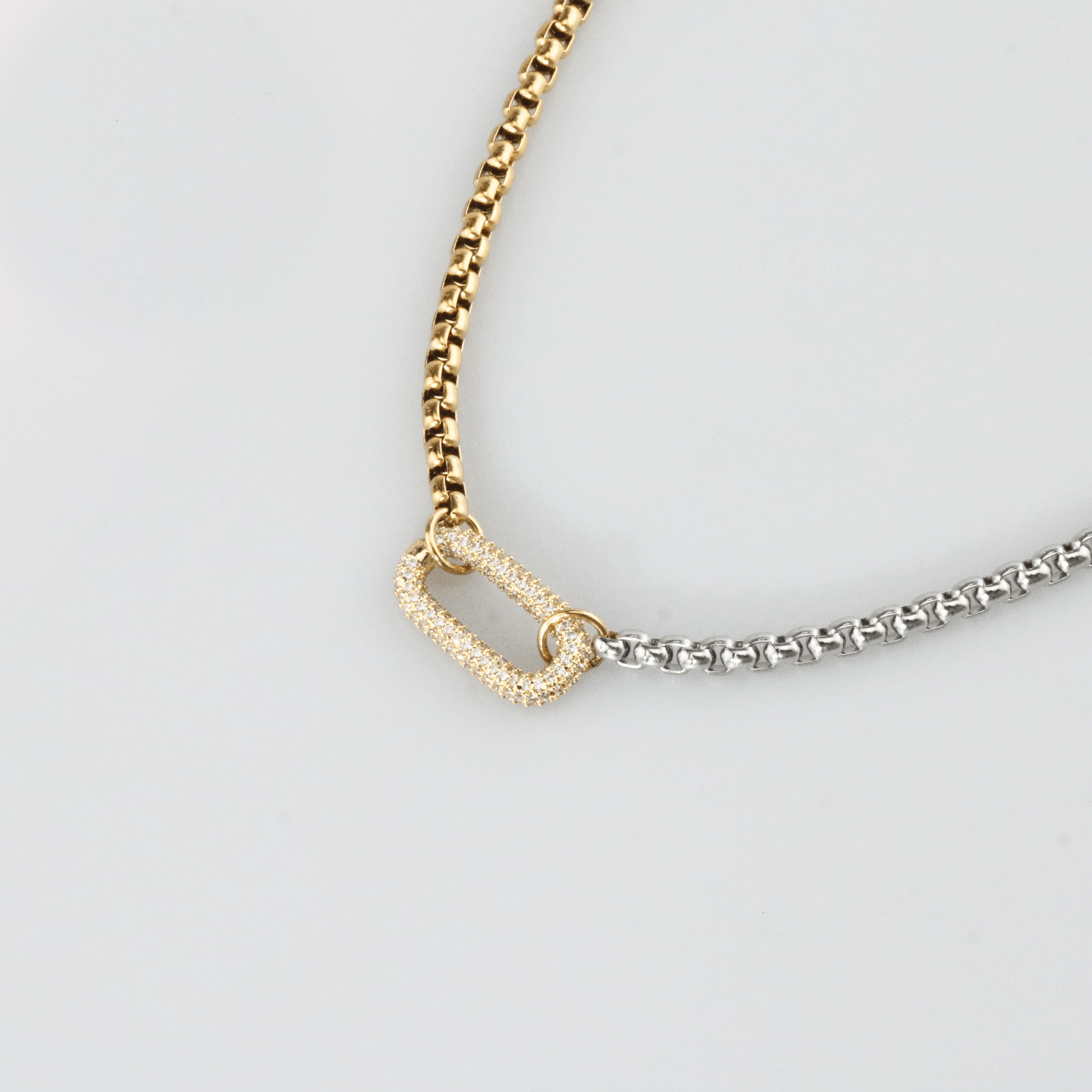 Two Tone Carabiner -Necklace