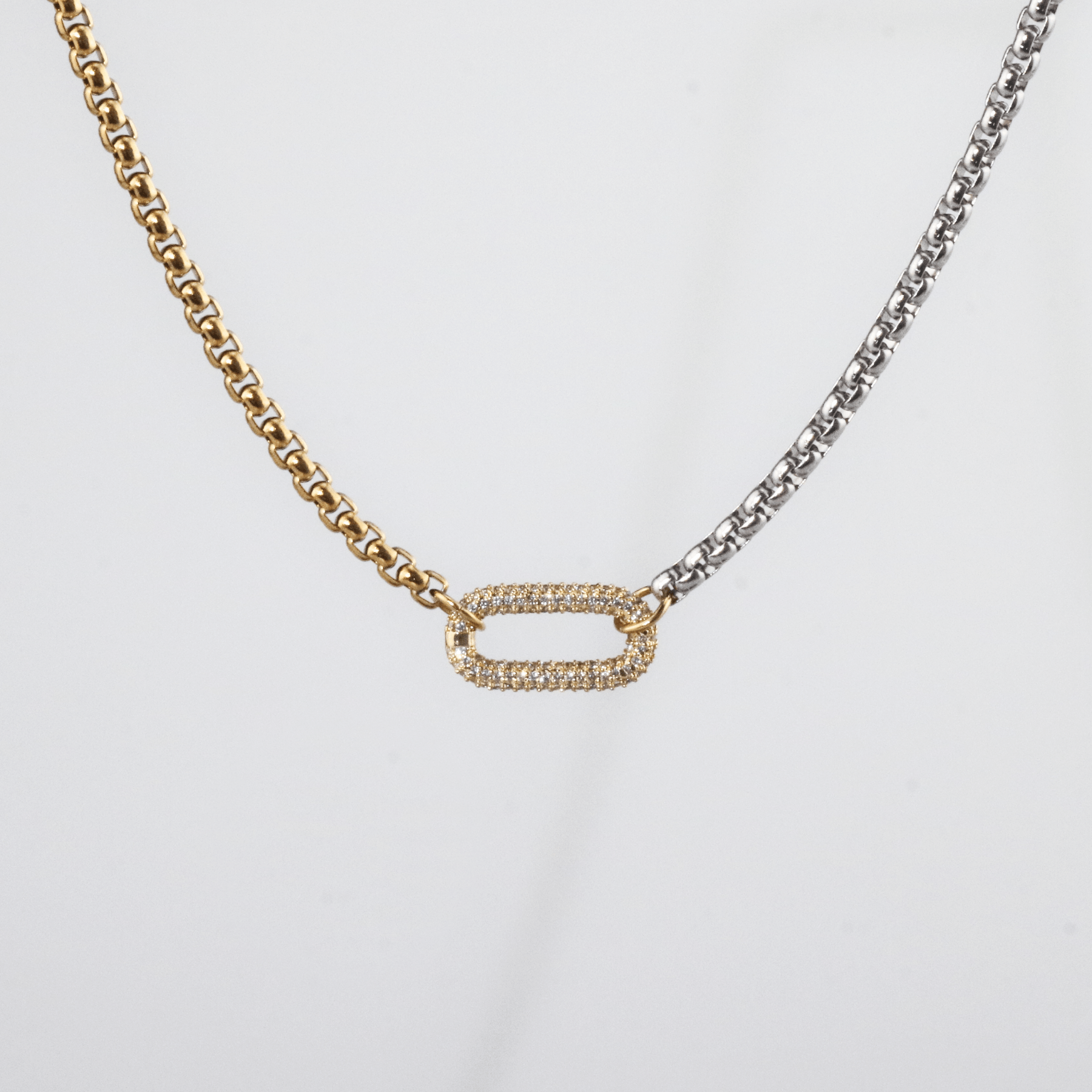 Two Tone Carabiner Necklace