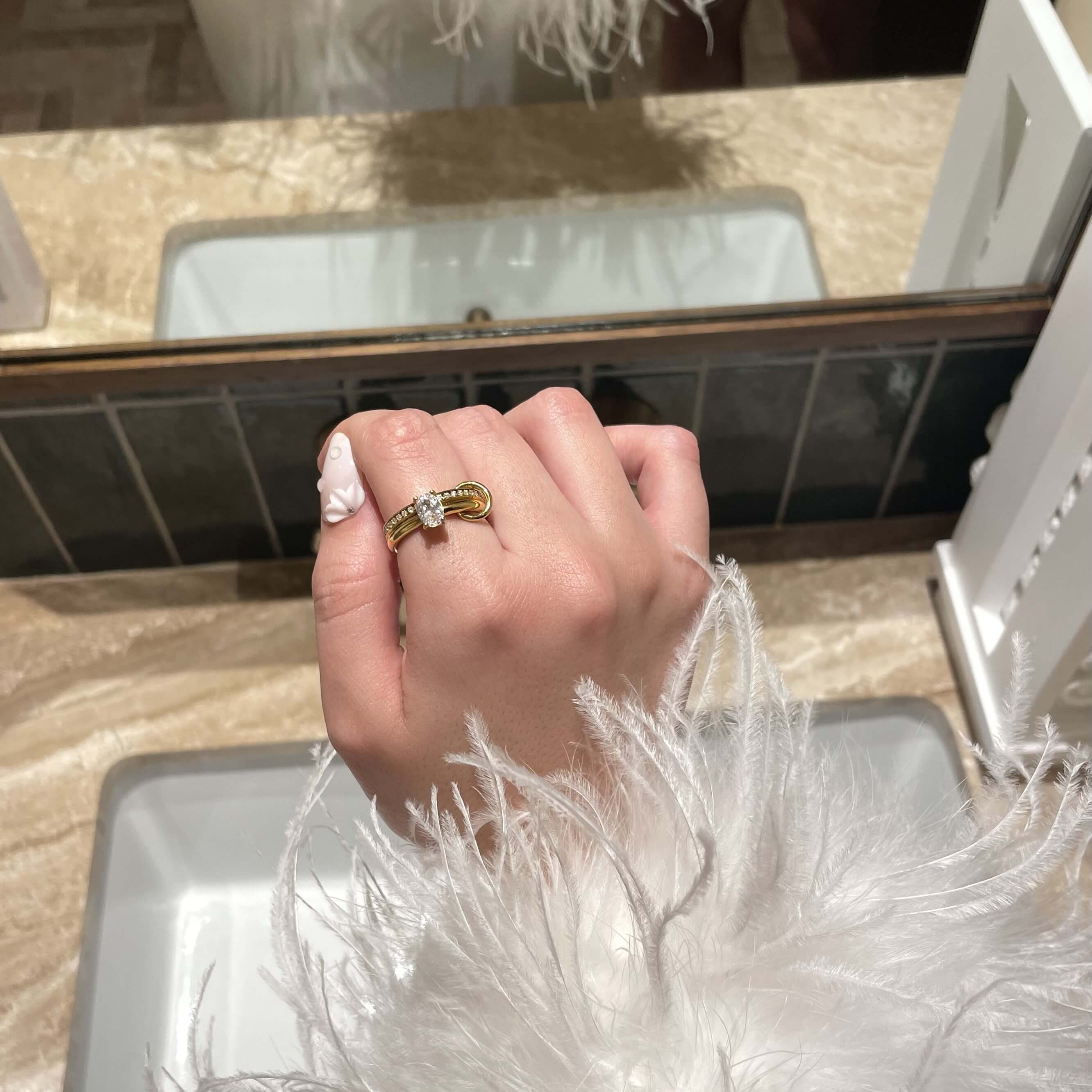 Oval Pave Duo Ring Set