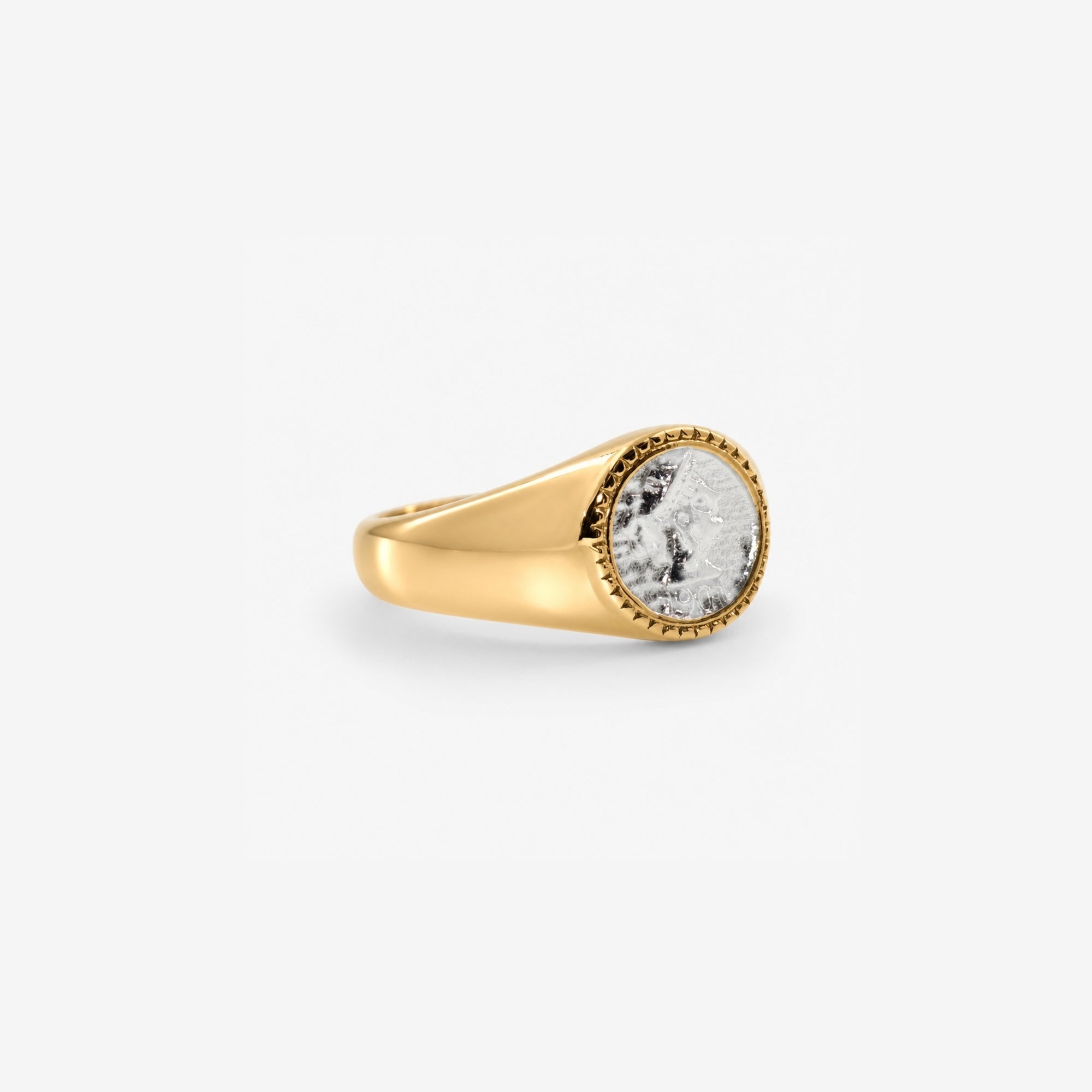 Athena Coin Signet Ring