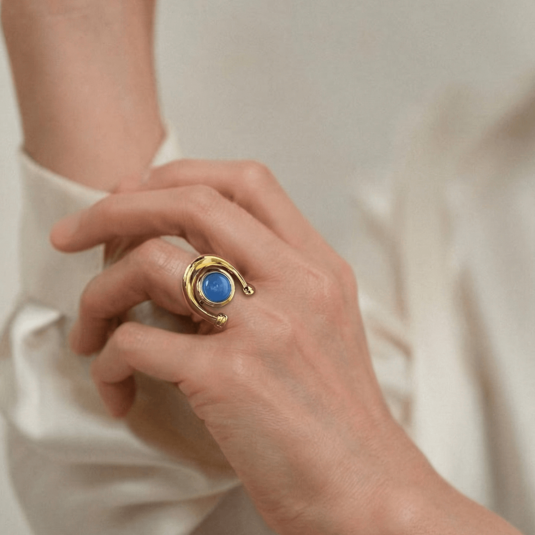 Arlo Blue Stone Ring Set