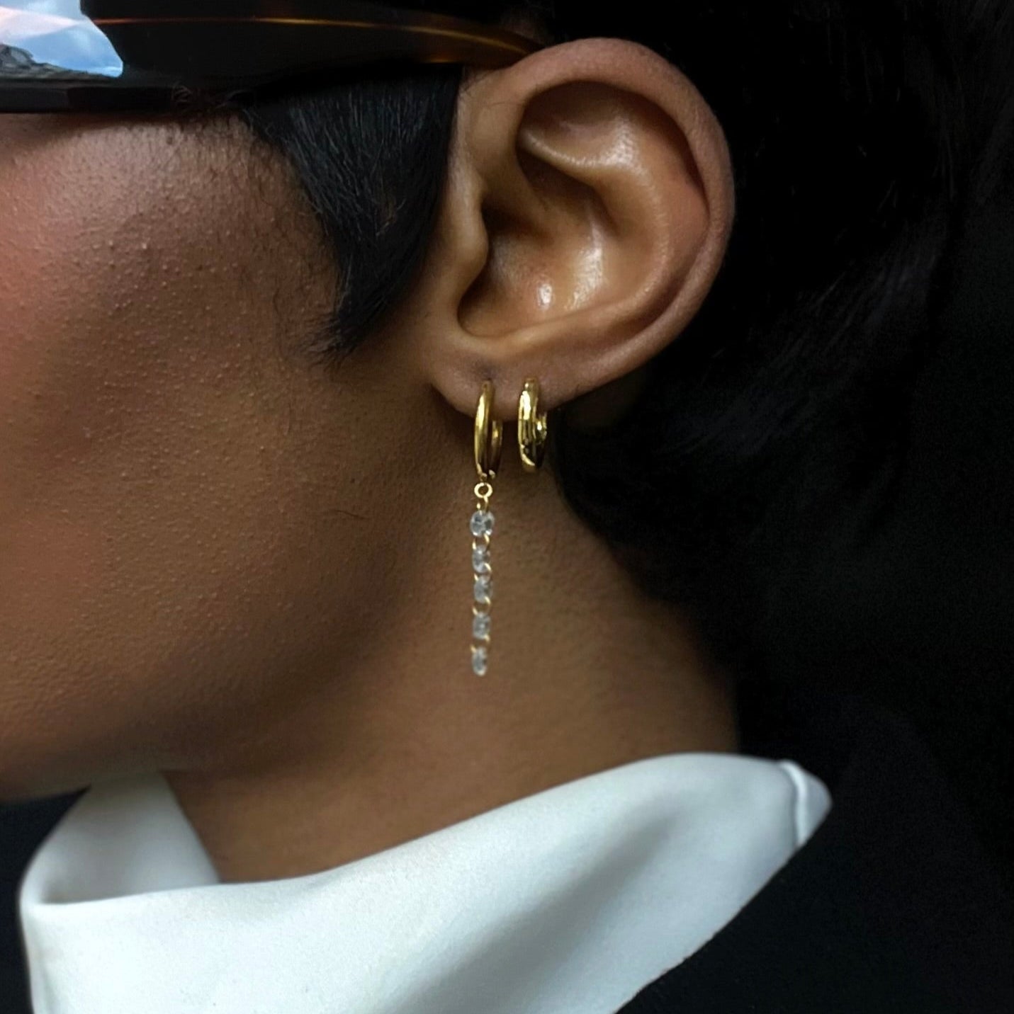 meideya jewelry crystal drop hoop earrings