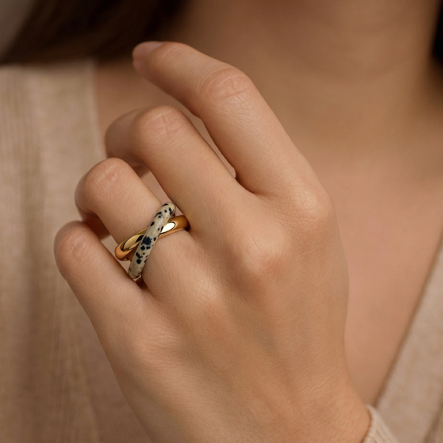 Dalmatian Double Band Ring