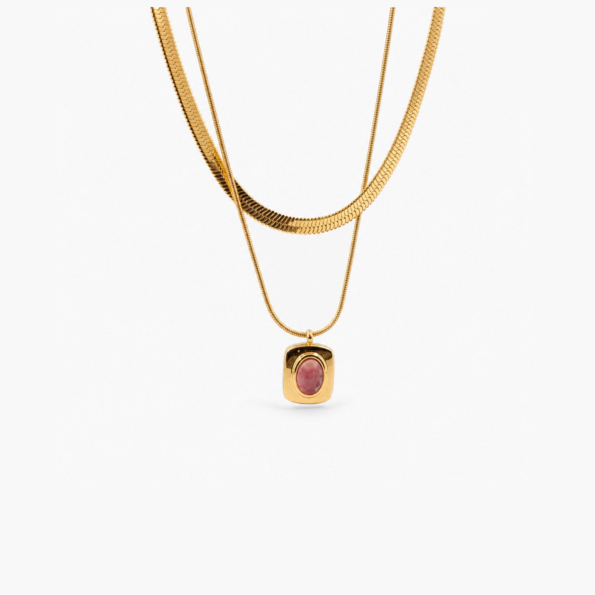 Eve Layered Necklace – Pink