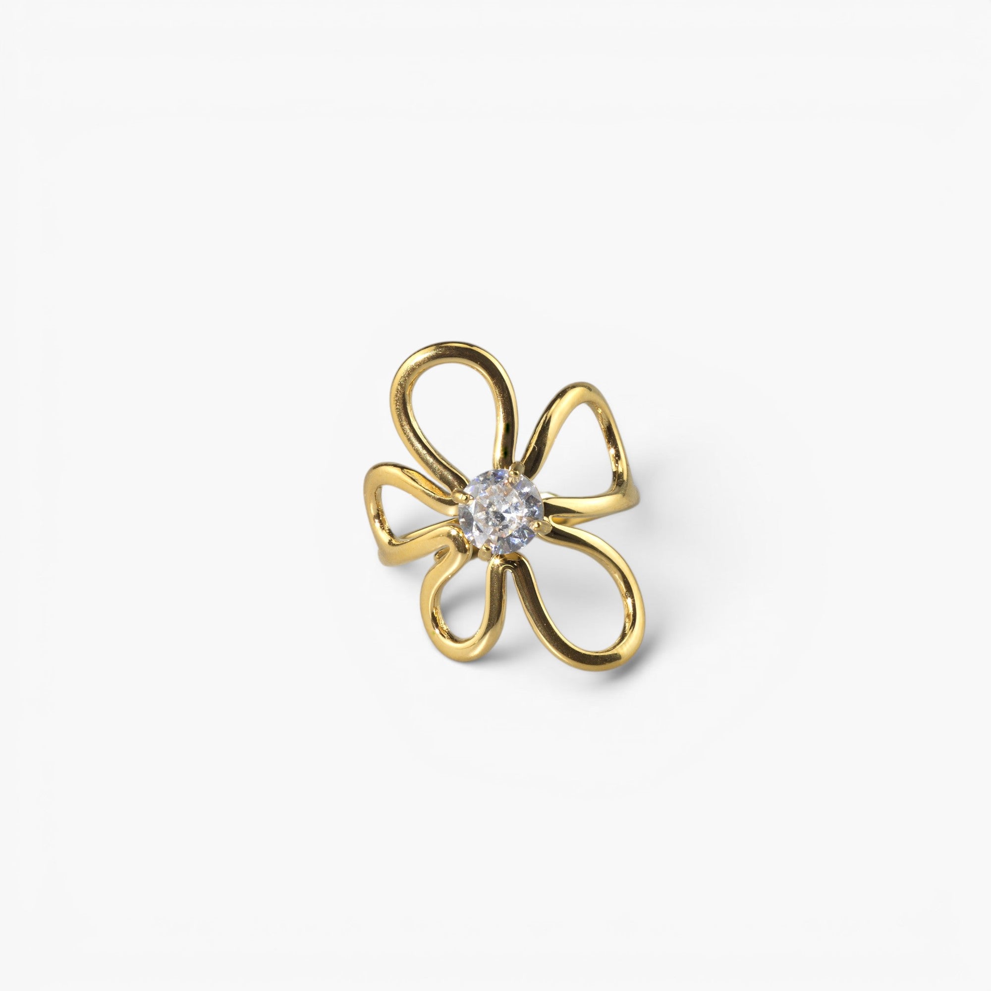 Wildflower CZ Ring, 18K Gold-Plated | Meideya