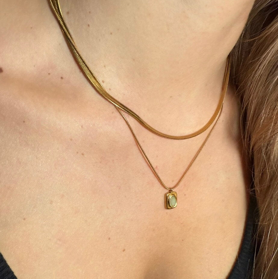 Eve Layered Necklace - Green