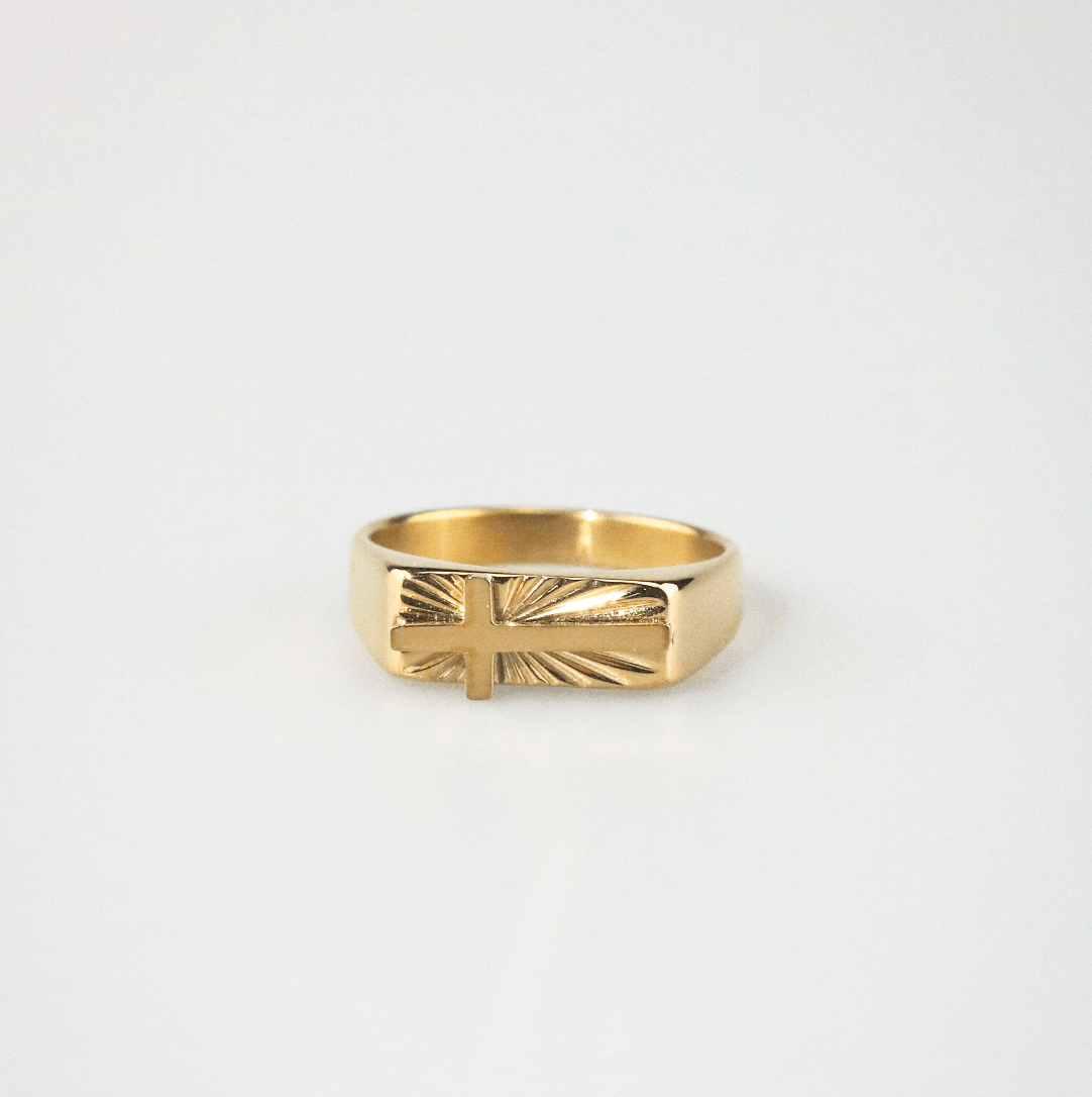 gold cross ring for women