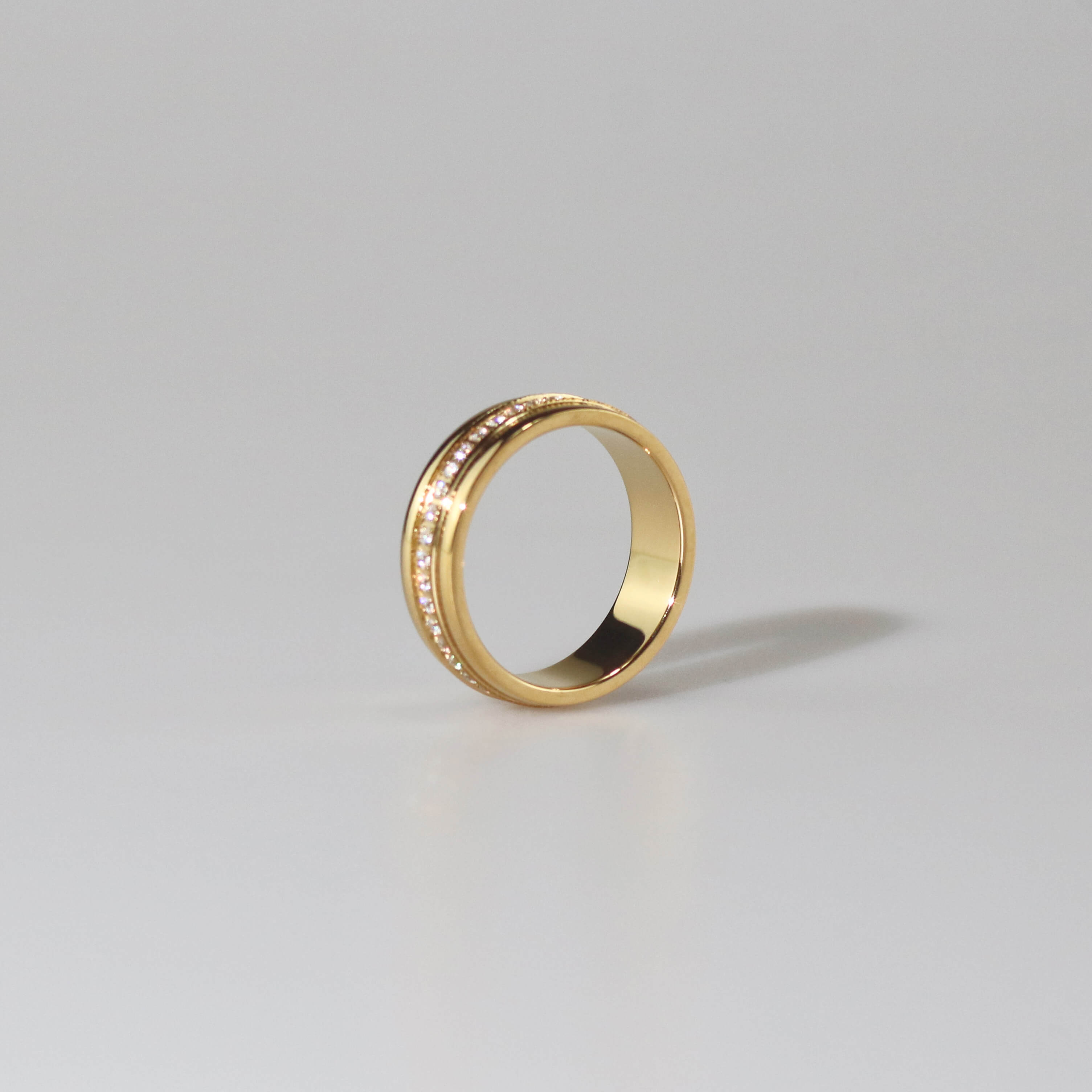 gold pave band ring