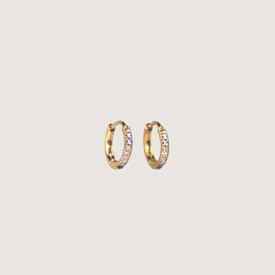 gold pave hoops