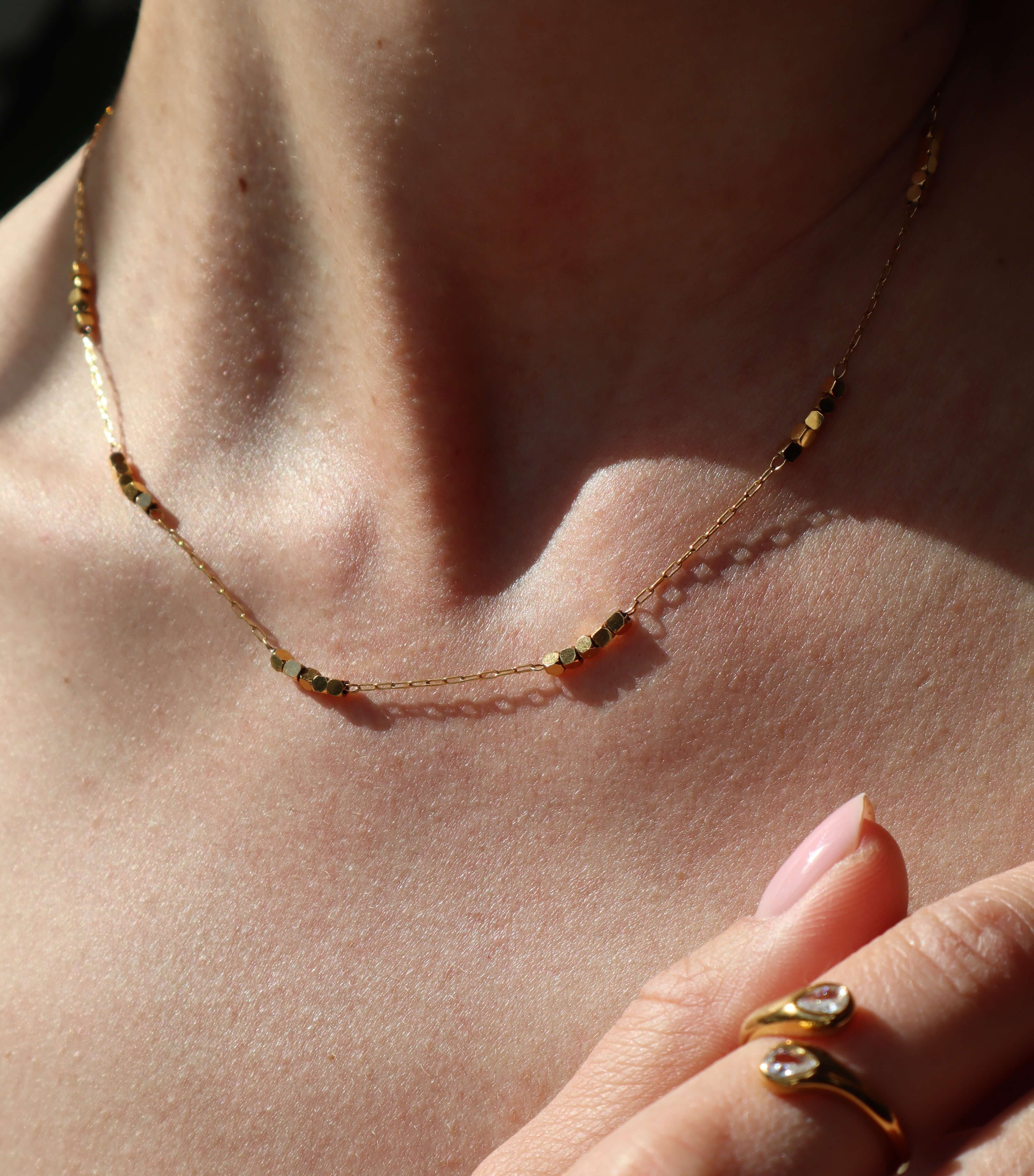 Meideya jewelry square beaded choker