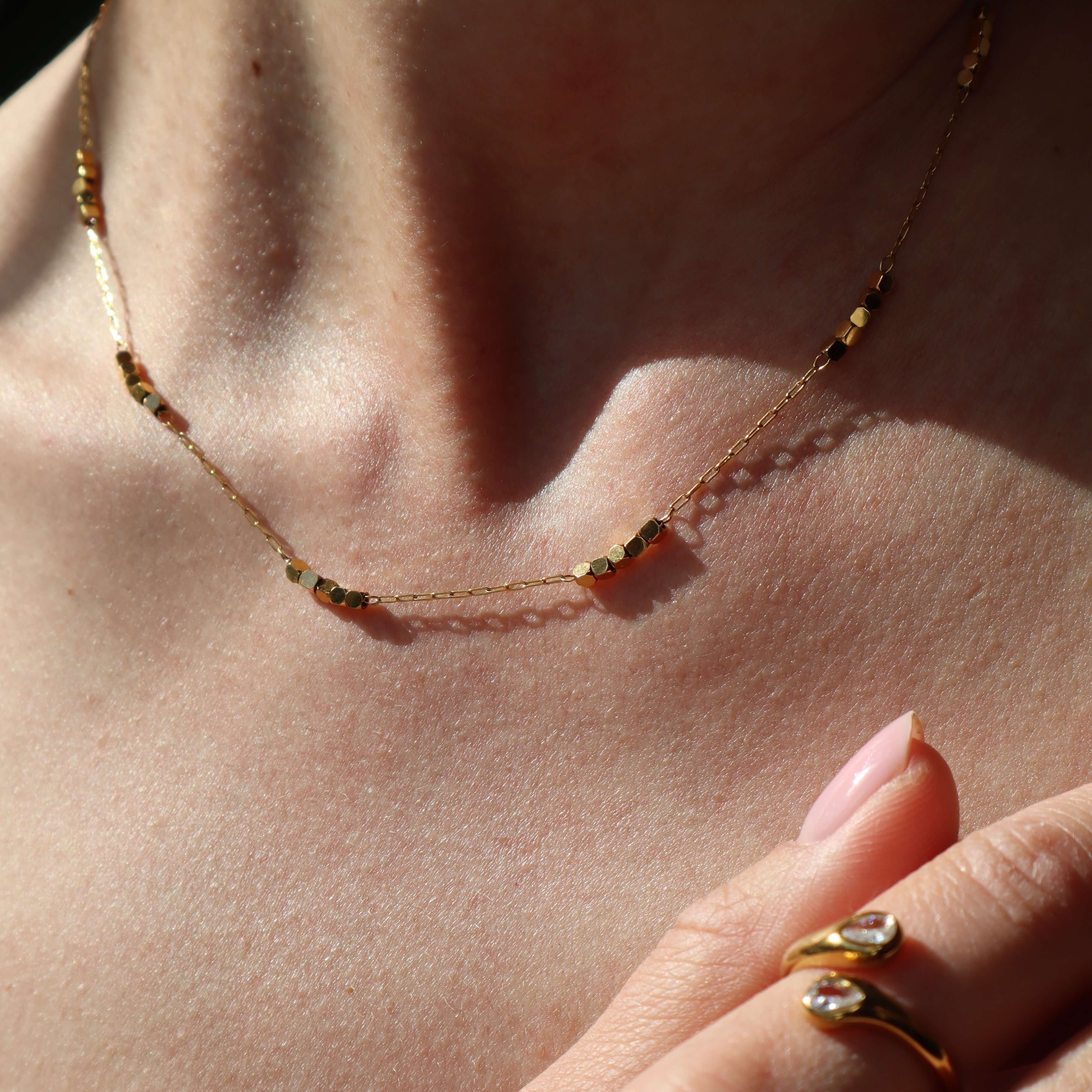 Meideya jewelry square beaded choker