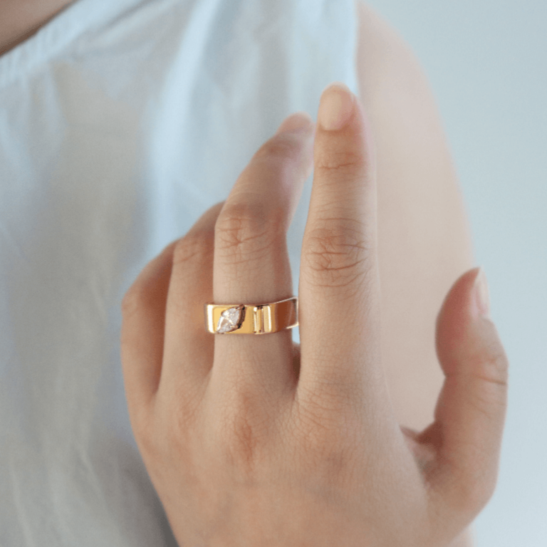 gold square ring