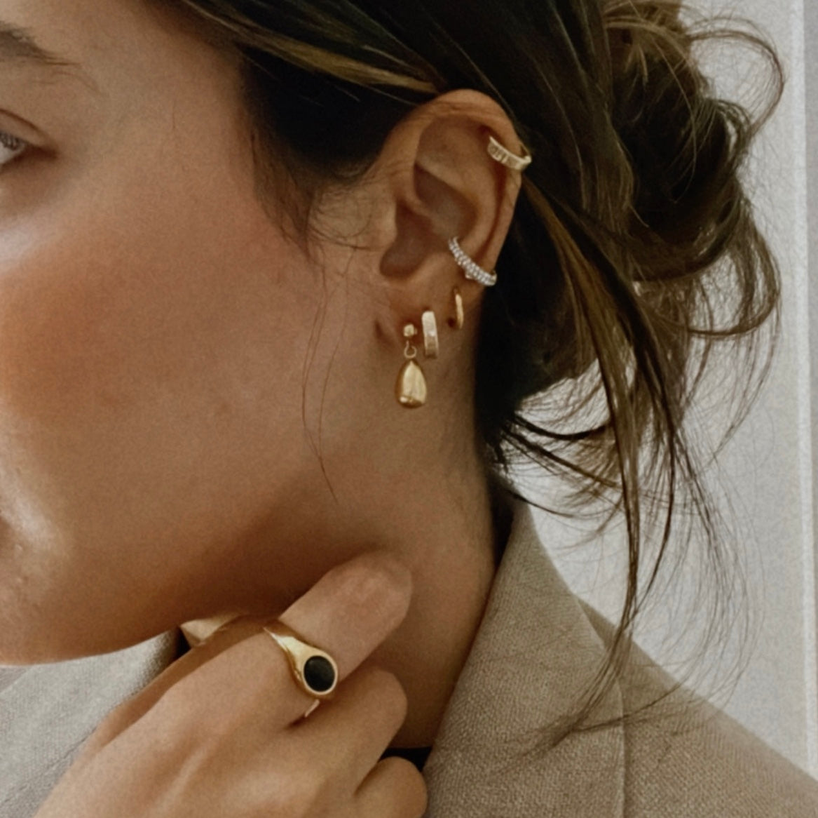 Meideya Jewelry Gold teardrop dangle earrings