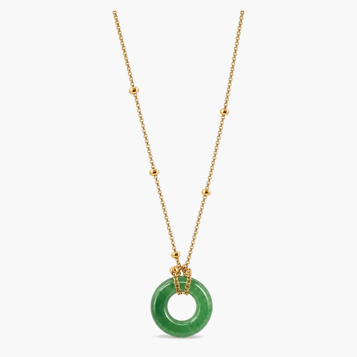 green jade loop necklace