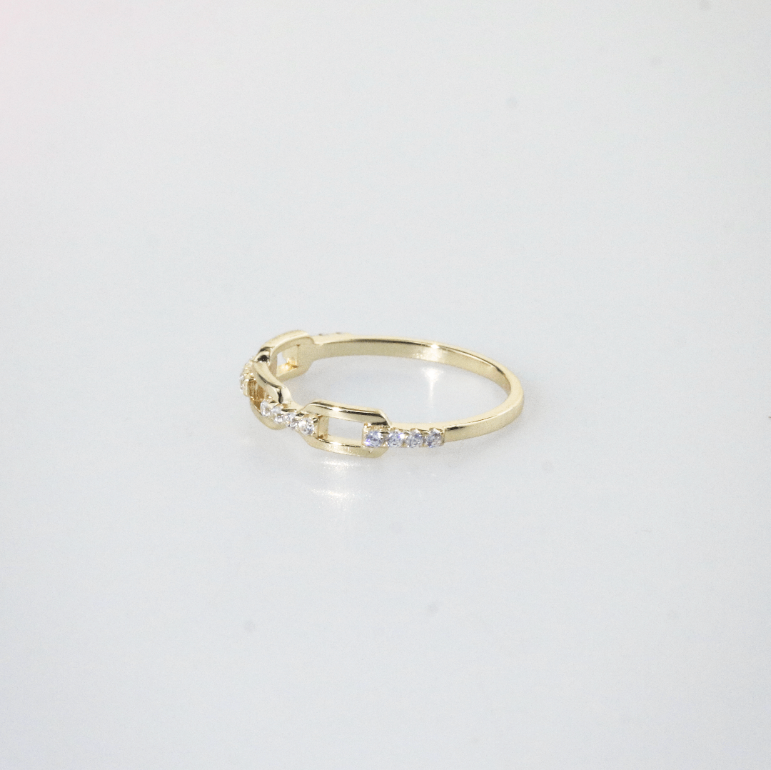 meideya jewelry half link sparkle ring