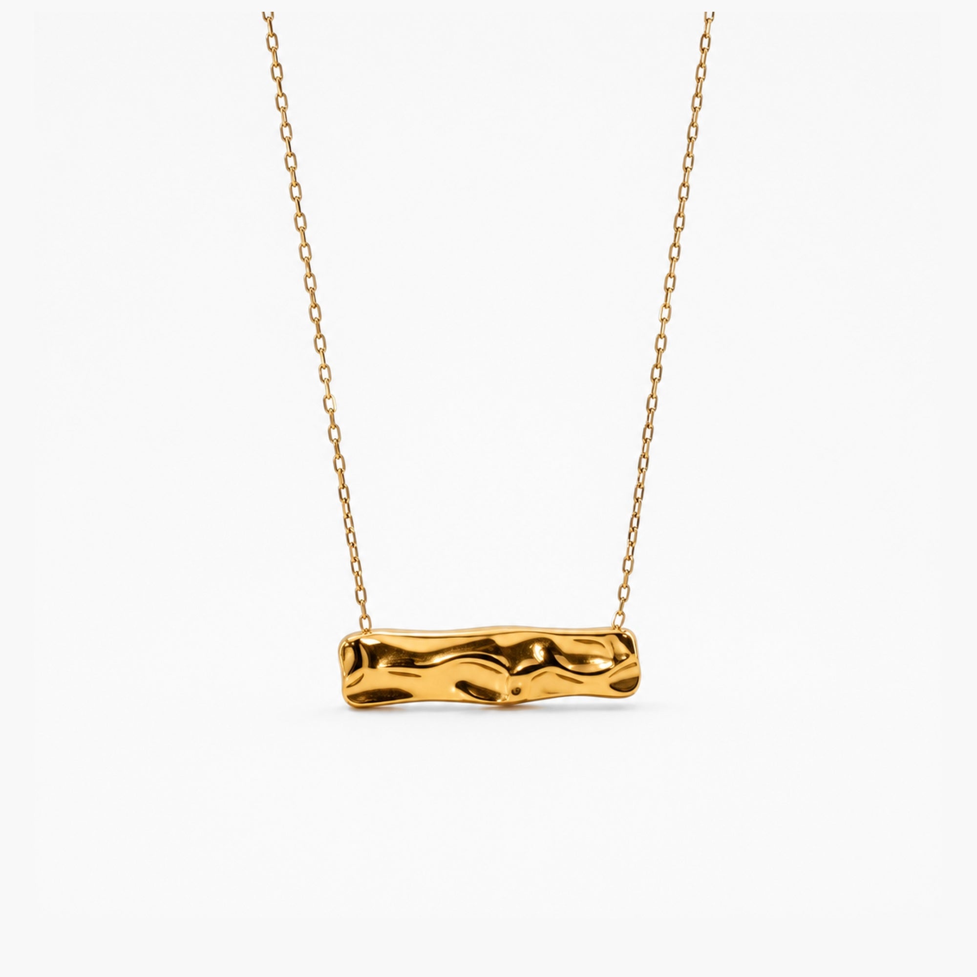 Hammered Rectangle Necklace
