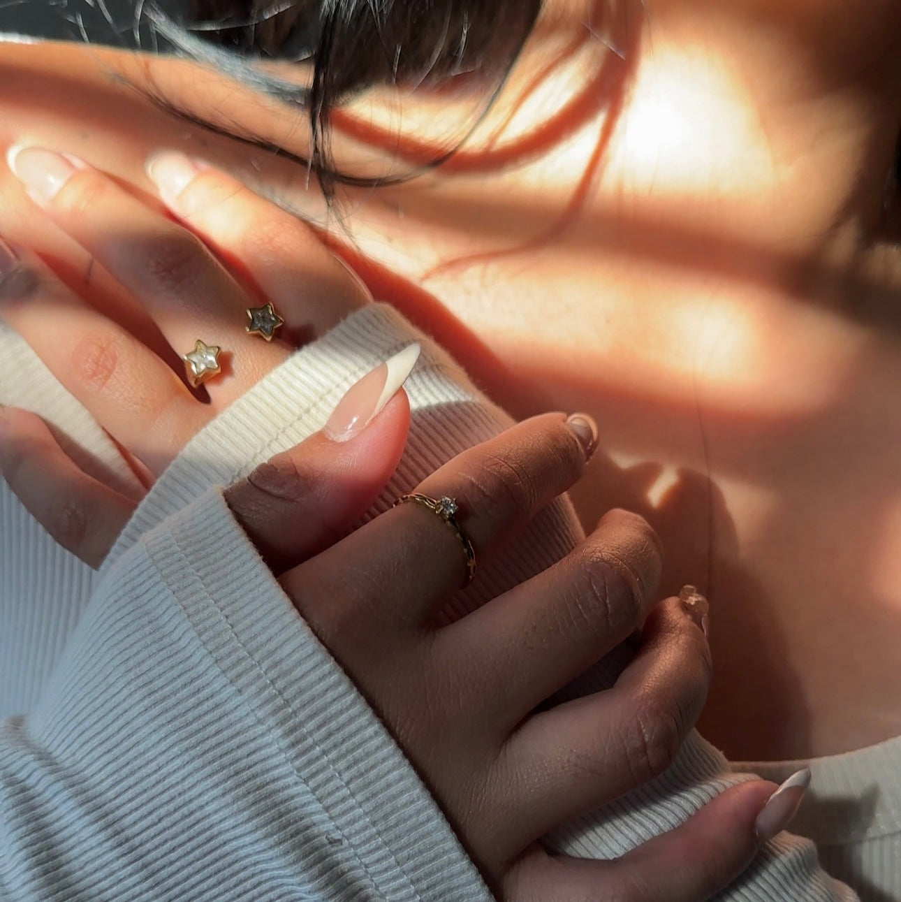 Crystal Double Star Ring