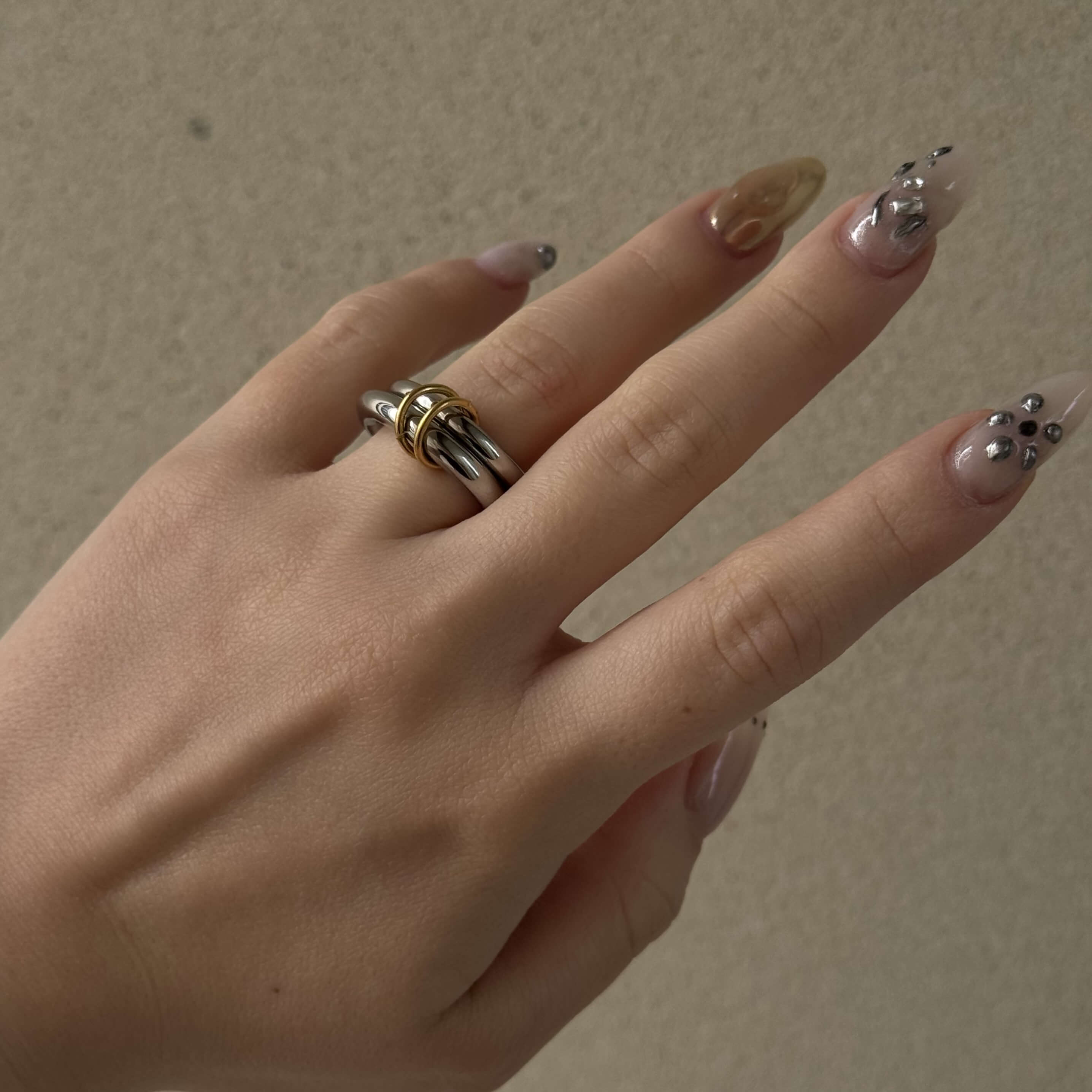 Mixed Metal 2-Link Chain Ring