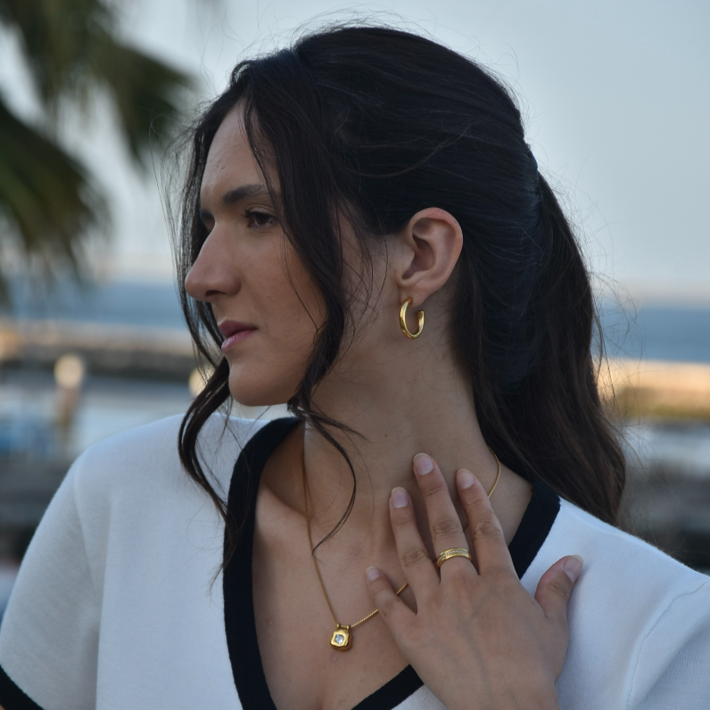 Charity Medium Hoop Earrings 26mm