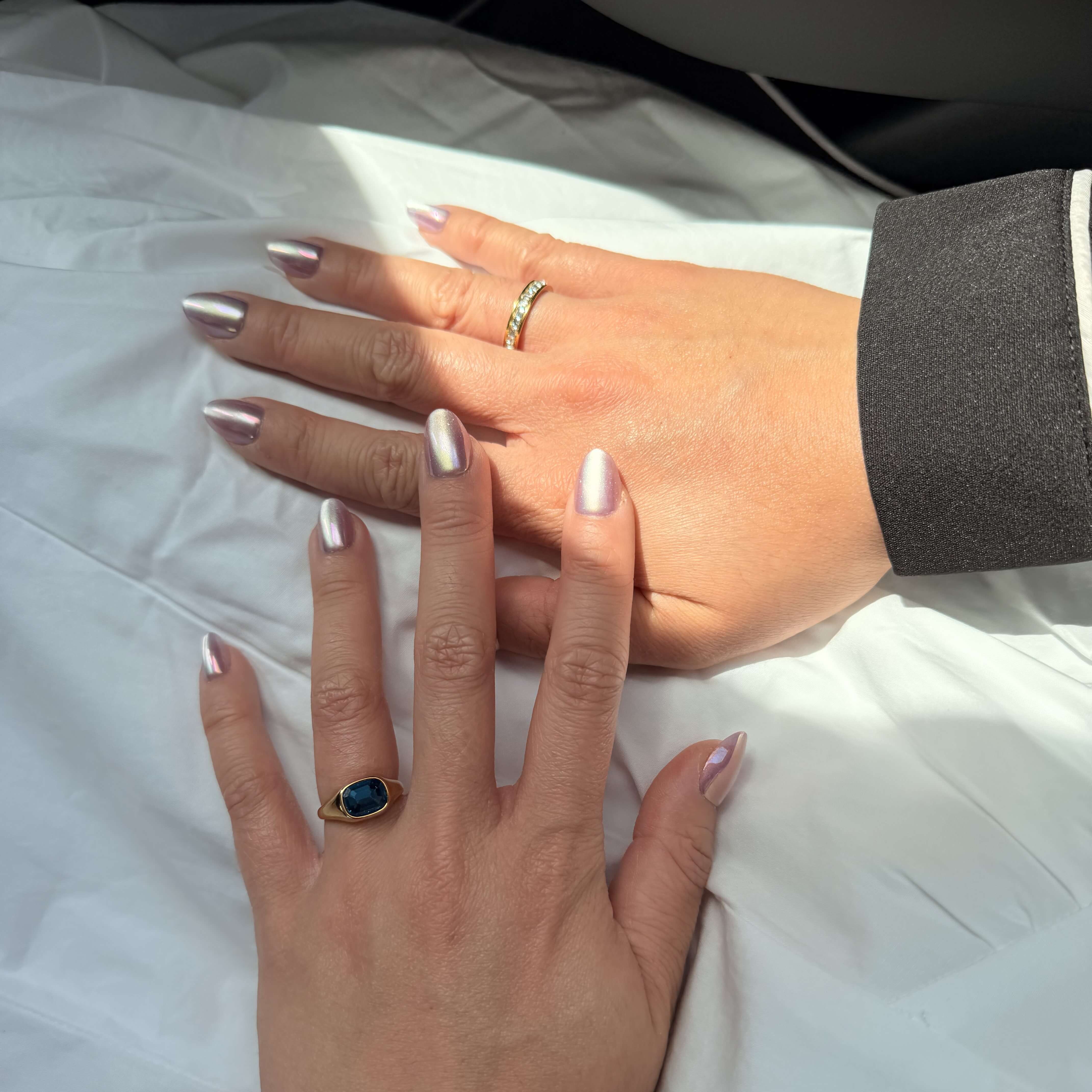 Blue Emerald Cut Ring