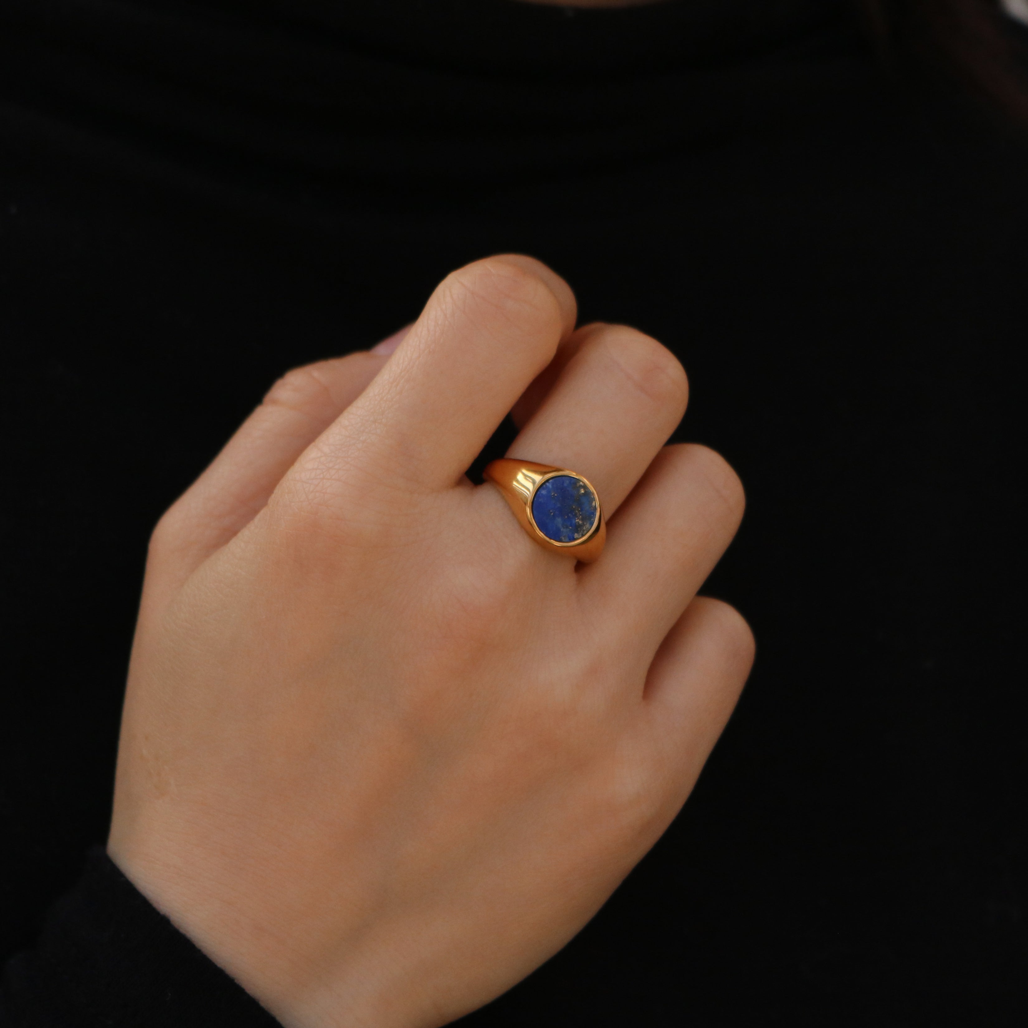 Meideya Jewelry Lapis Lazuli Signet Ring