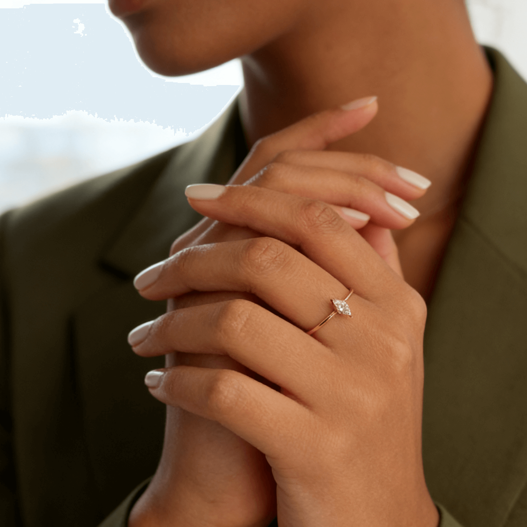 Solitärring im Marquiseschliff