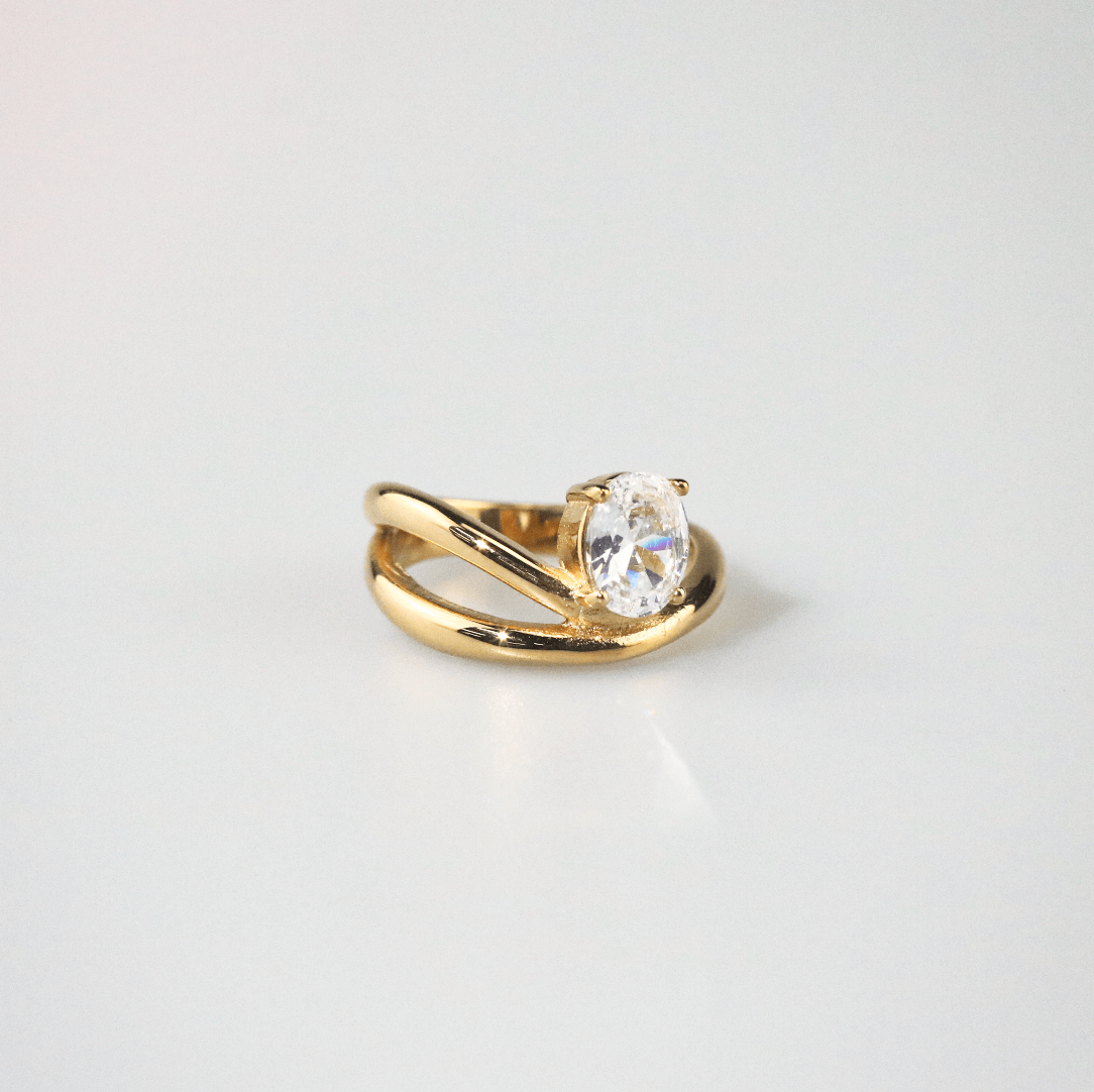 Meideya Jewelry Solitaire Unite Curve Ring