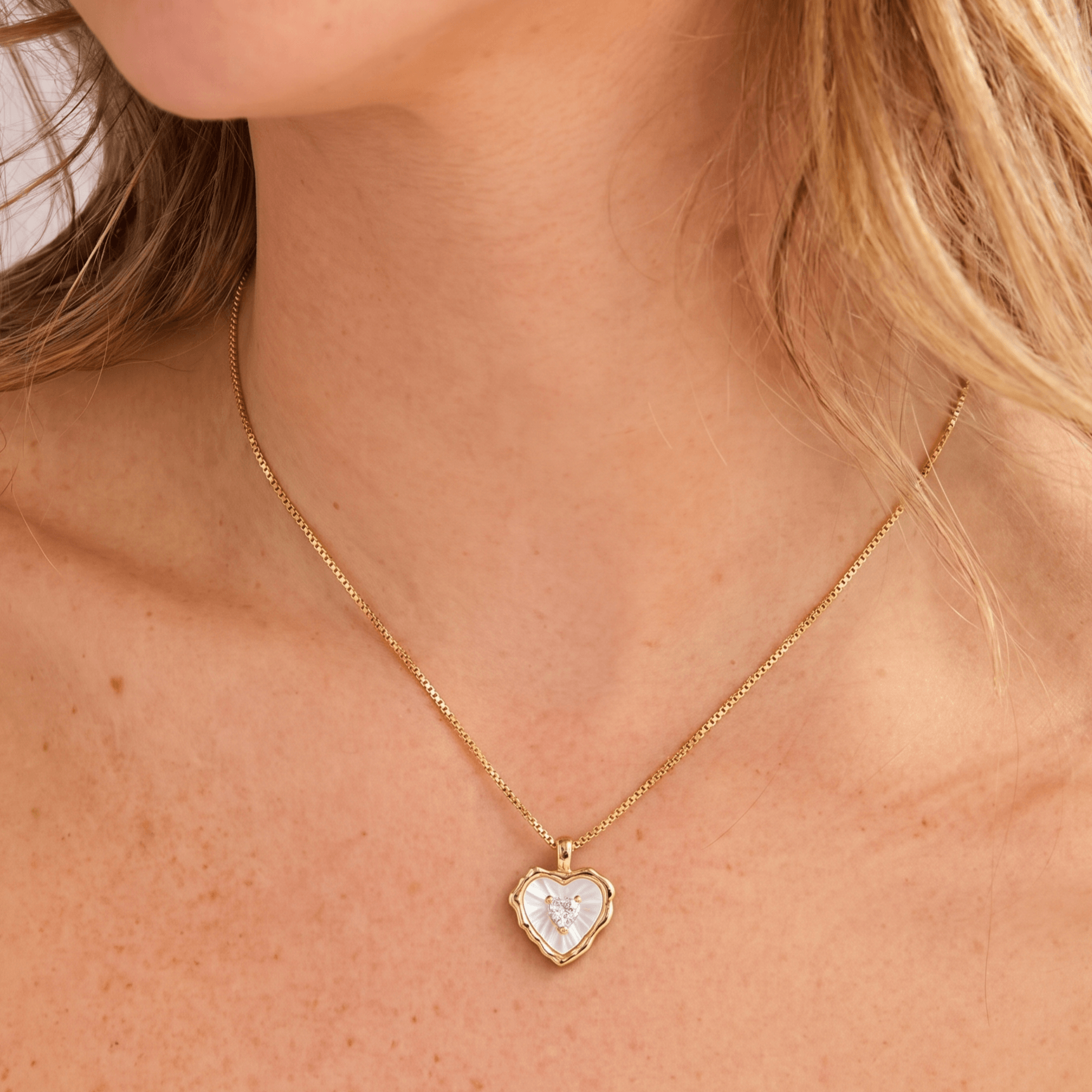 Mother of Pearl Heart Necklace