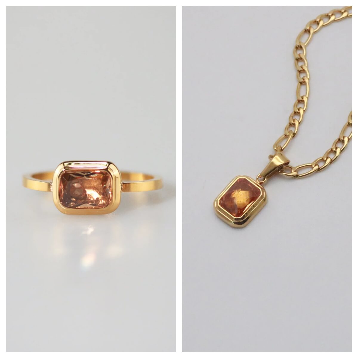 Champagne Gemstone Jewelry Set