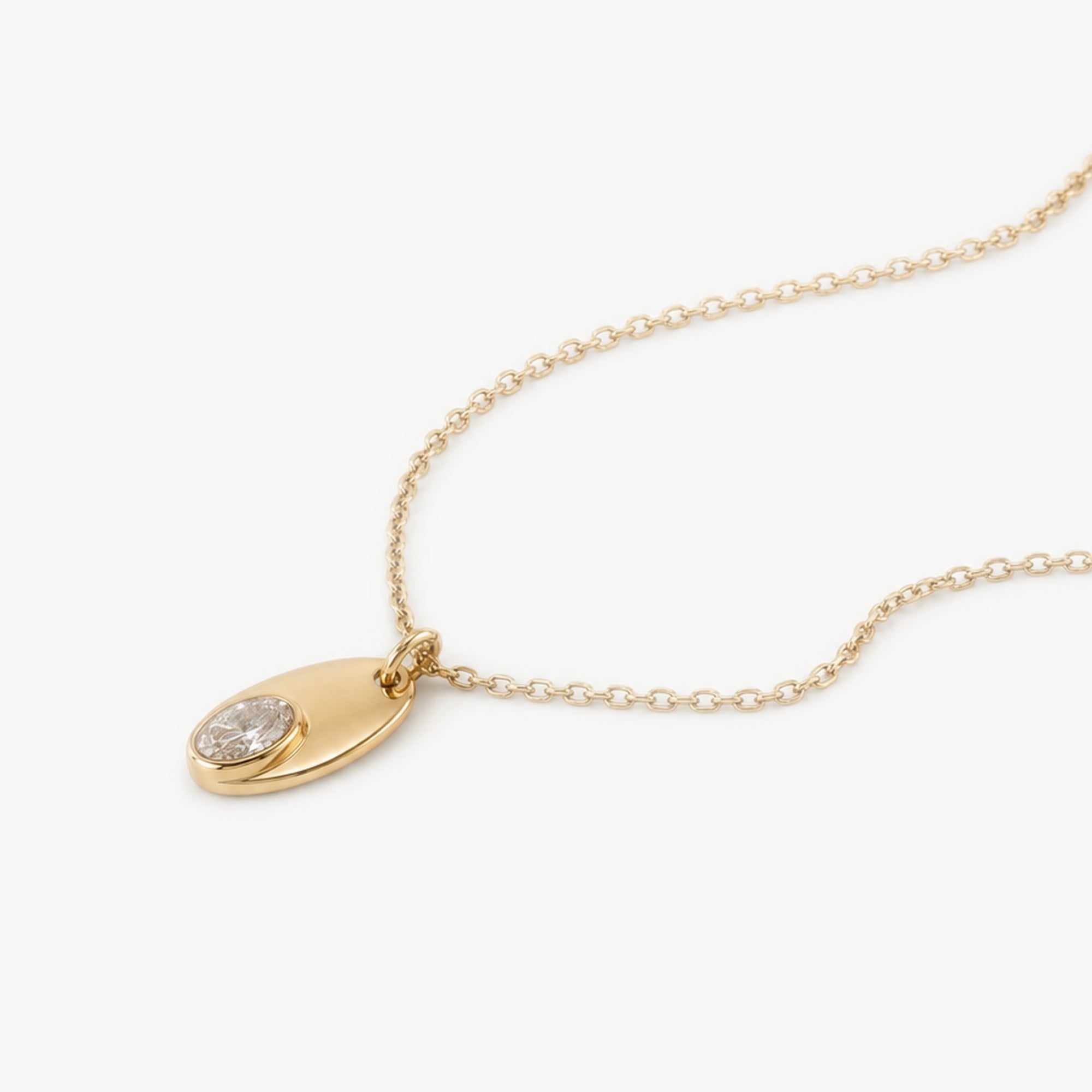 Oval Solitaire Necklace
