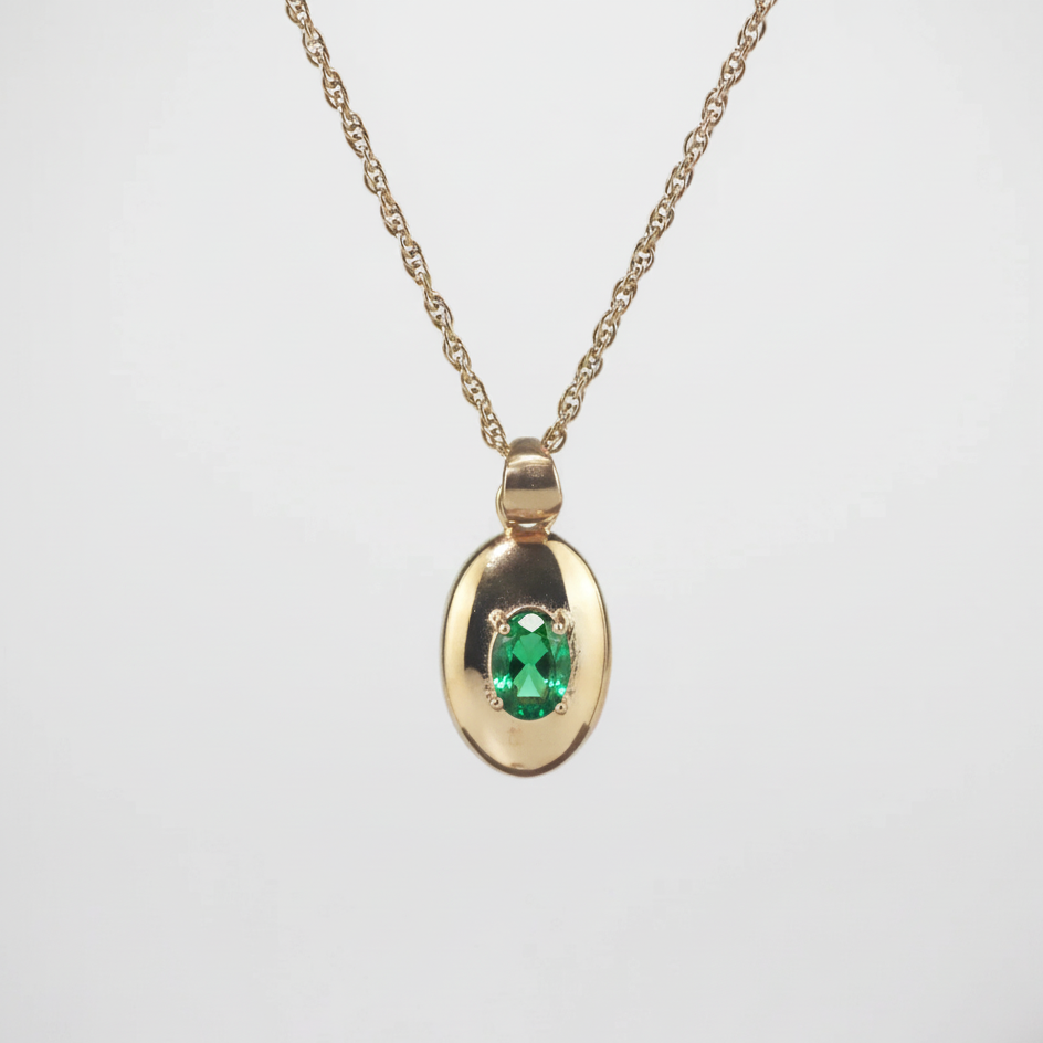 emerald necklace gold