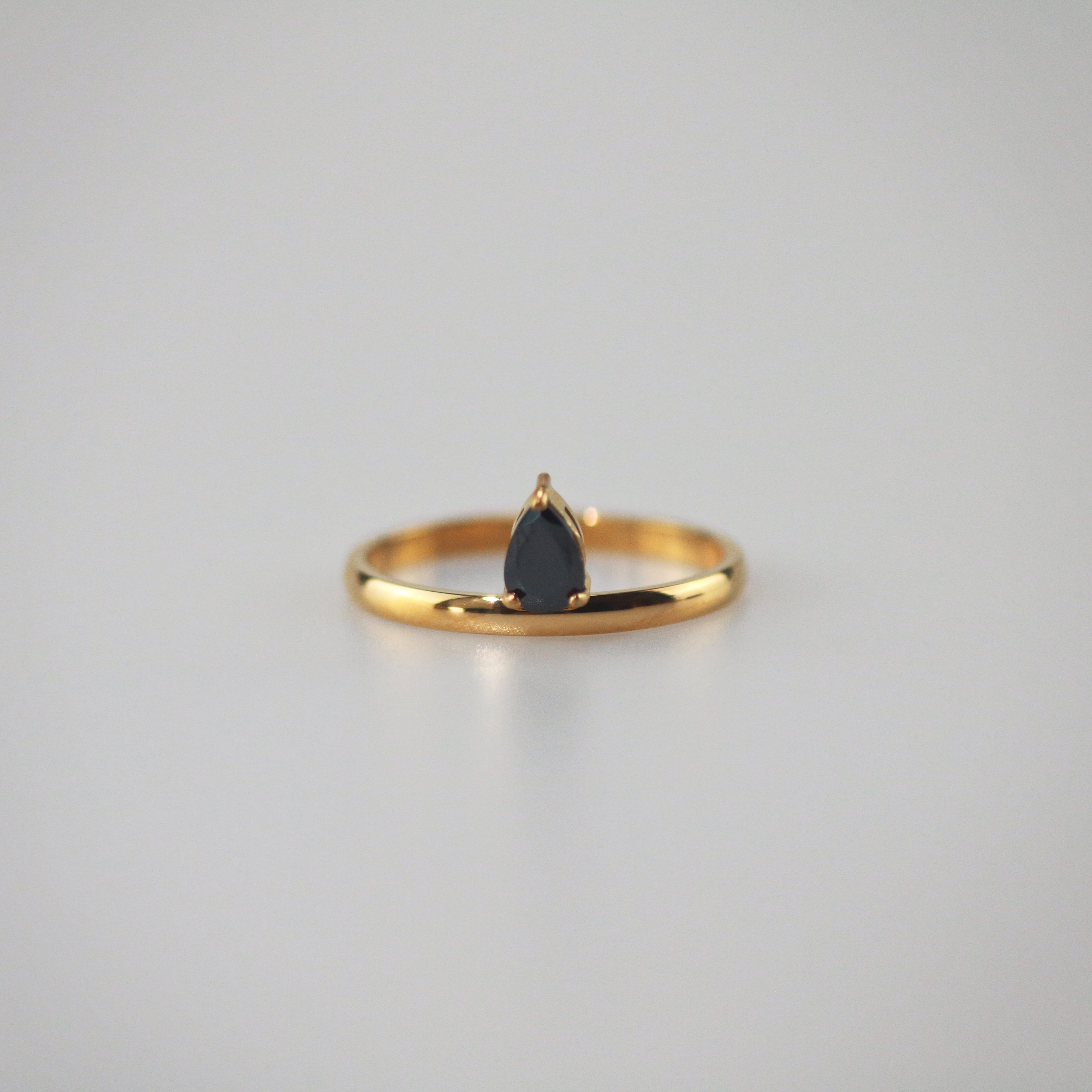 Meideya Jewelry Pear Cut Black Onyx Ring