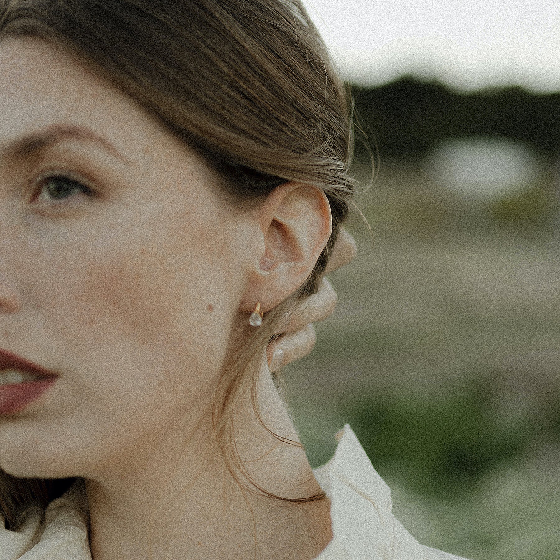 Meideya Jewelry Pear CZ Huggie Earrings