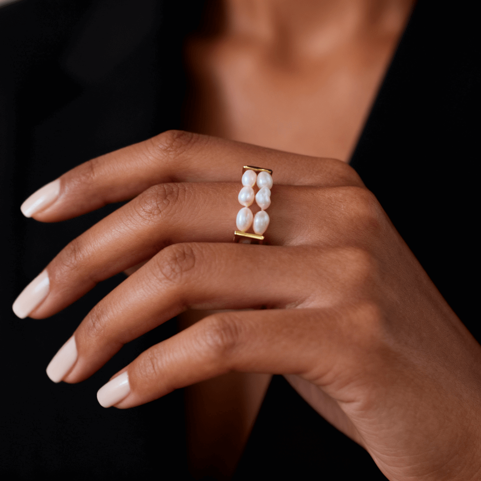 Pearl Ladder Ring