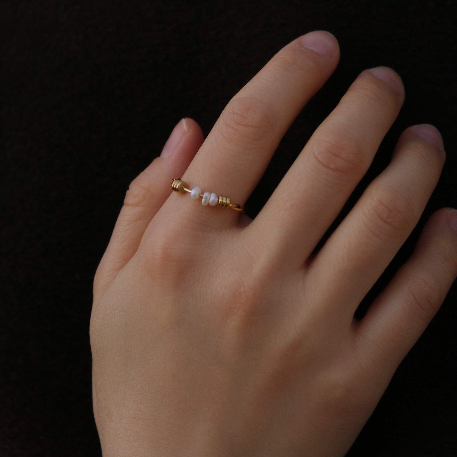 Meideya Jewelry Pearl Fidget Ring