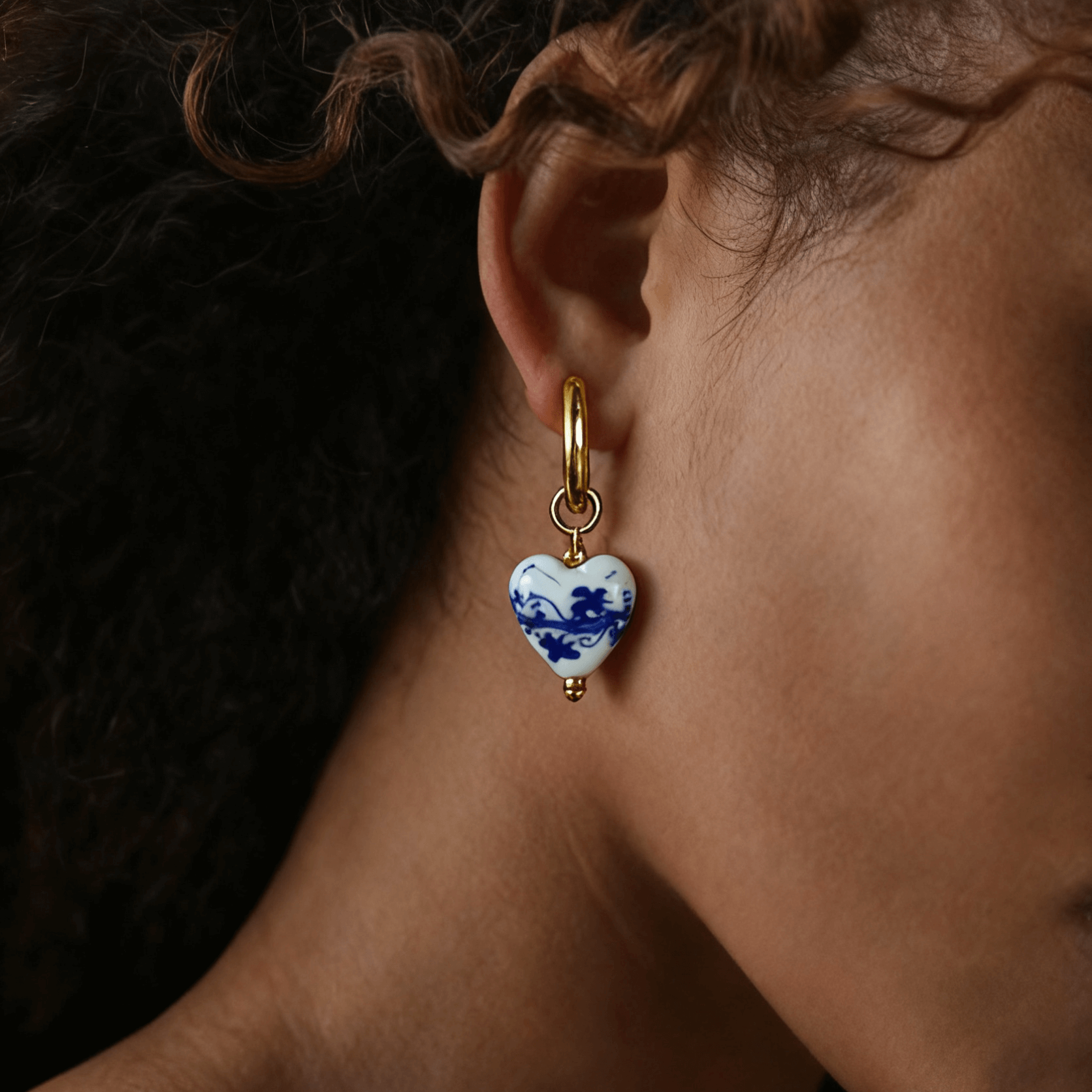 Porcelain Heart Earrings