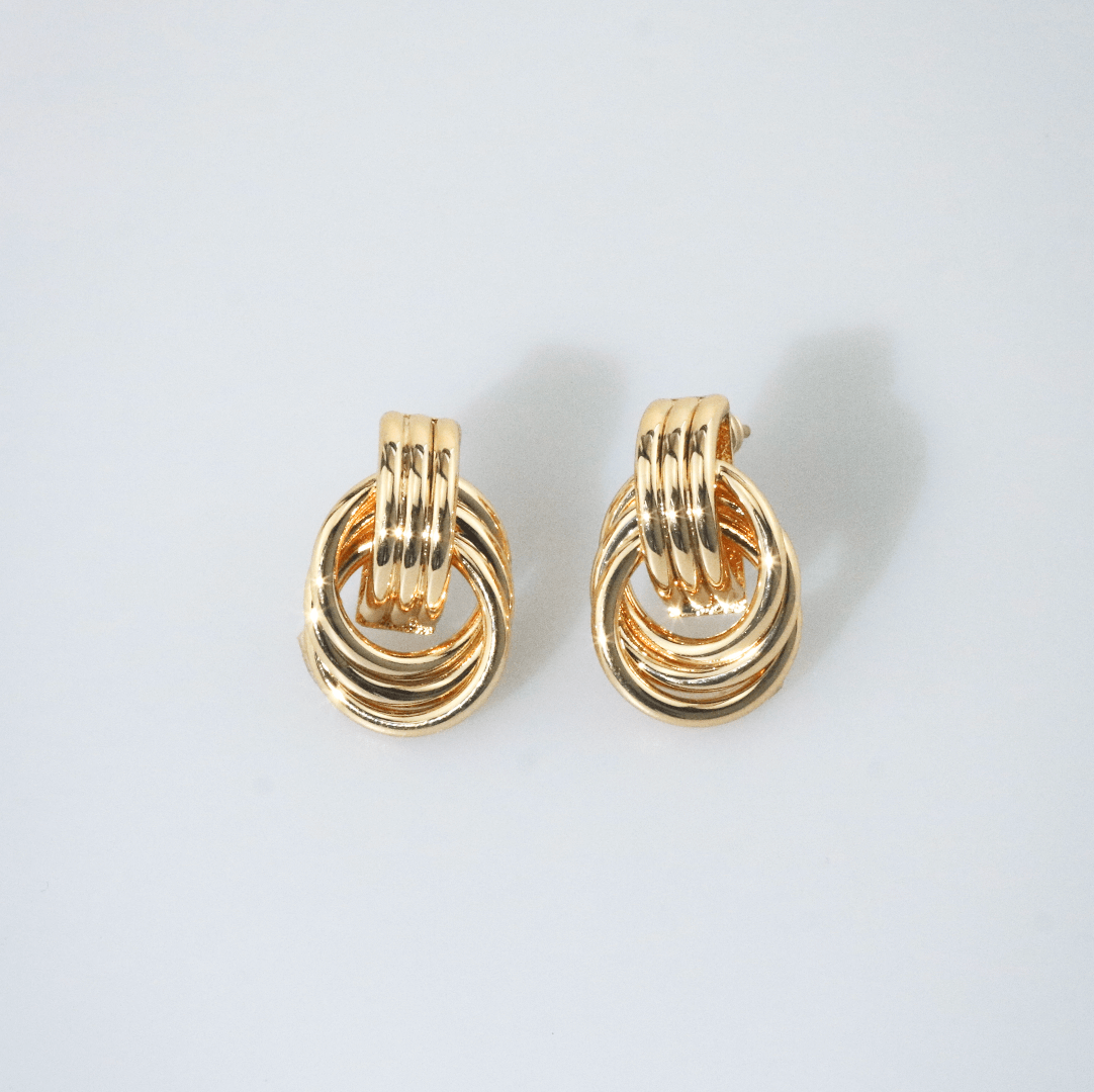 promise knot earrings, gold daily earrings for women