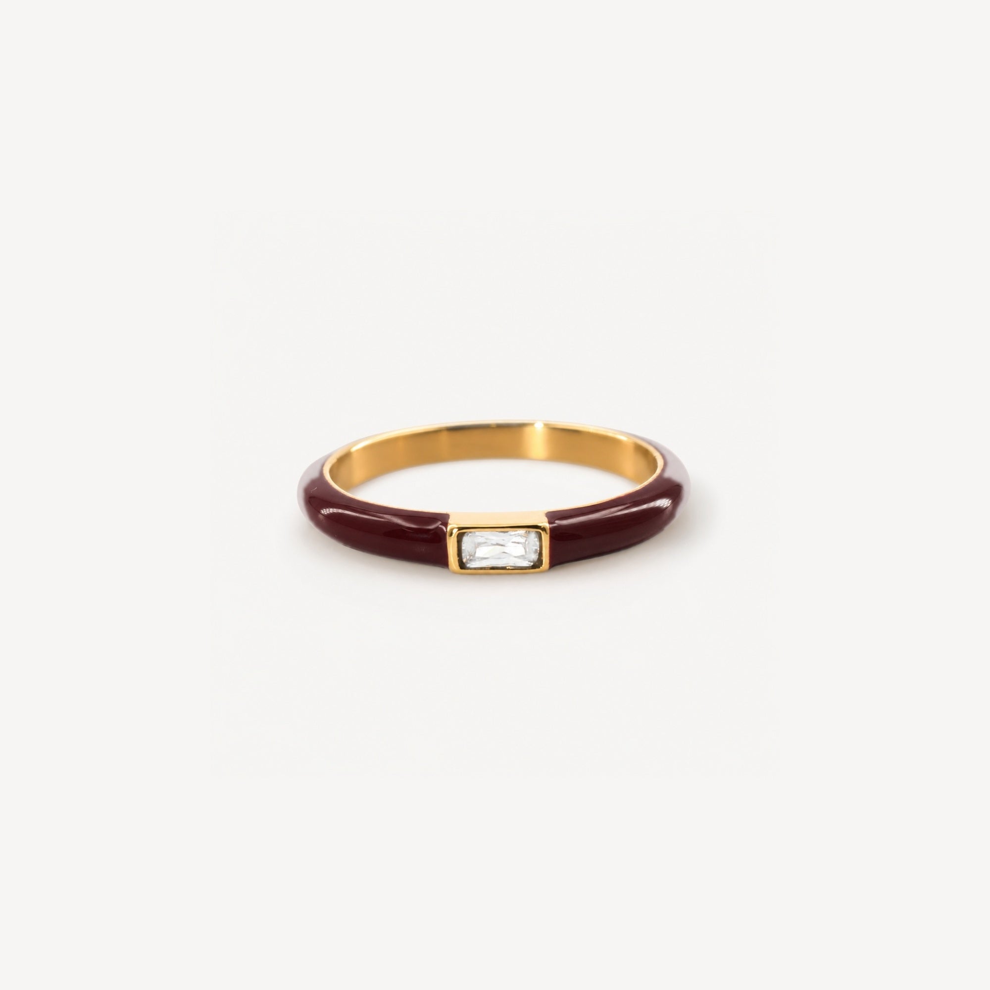 Red Enamel Stacking Ring
