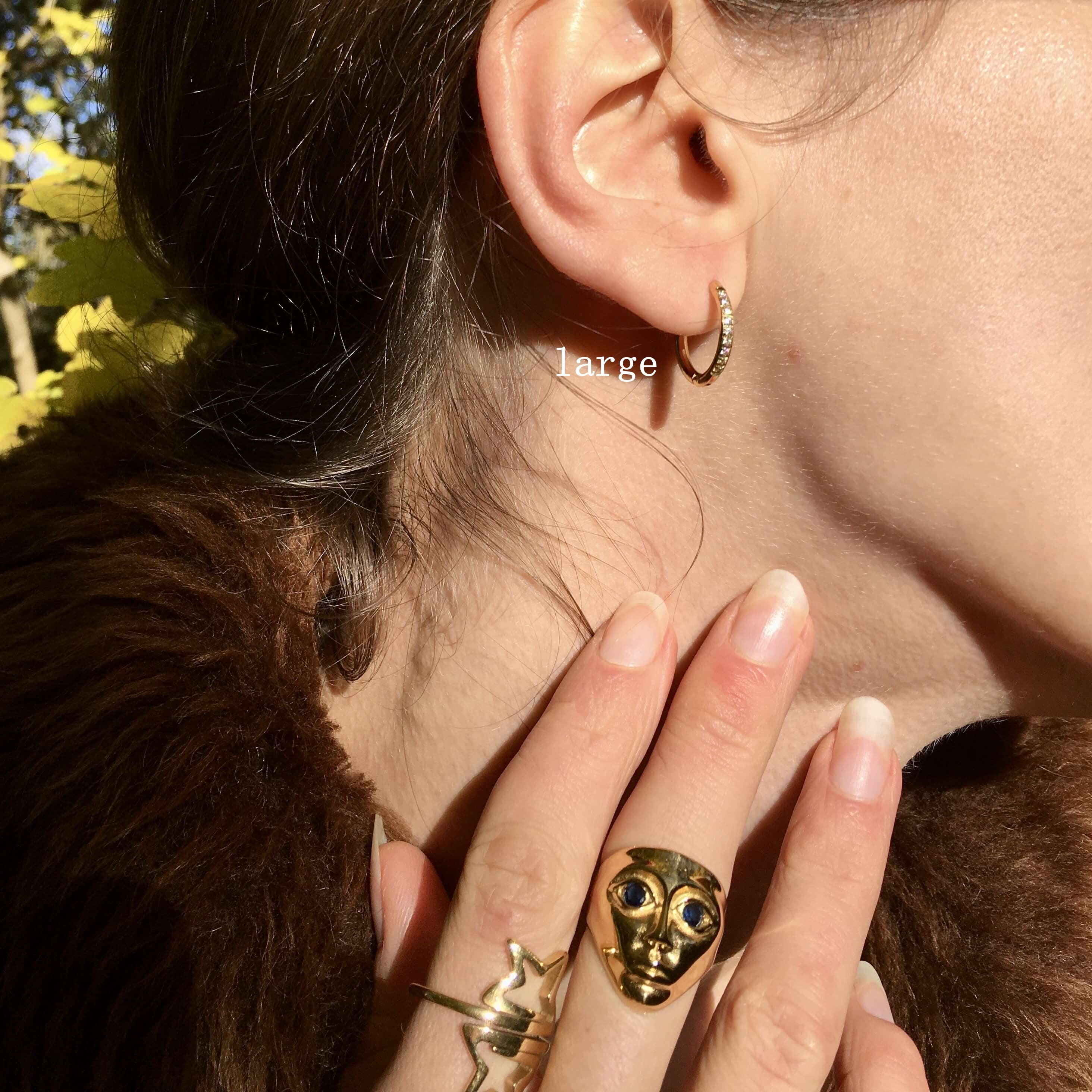 Gold Sparkling Hoop Earrings