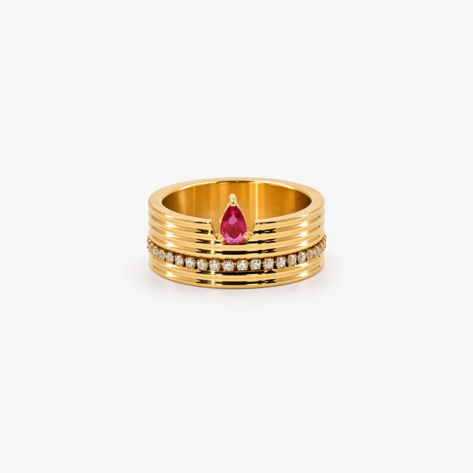 Ruby Cigar Band Ring