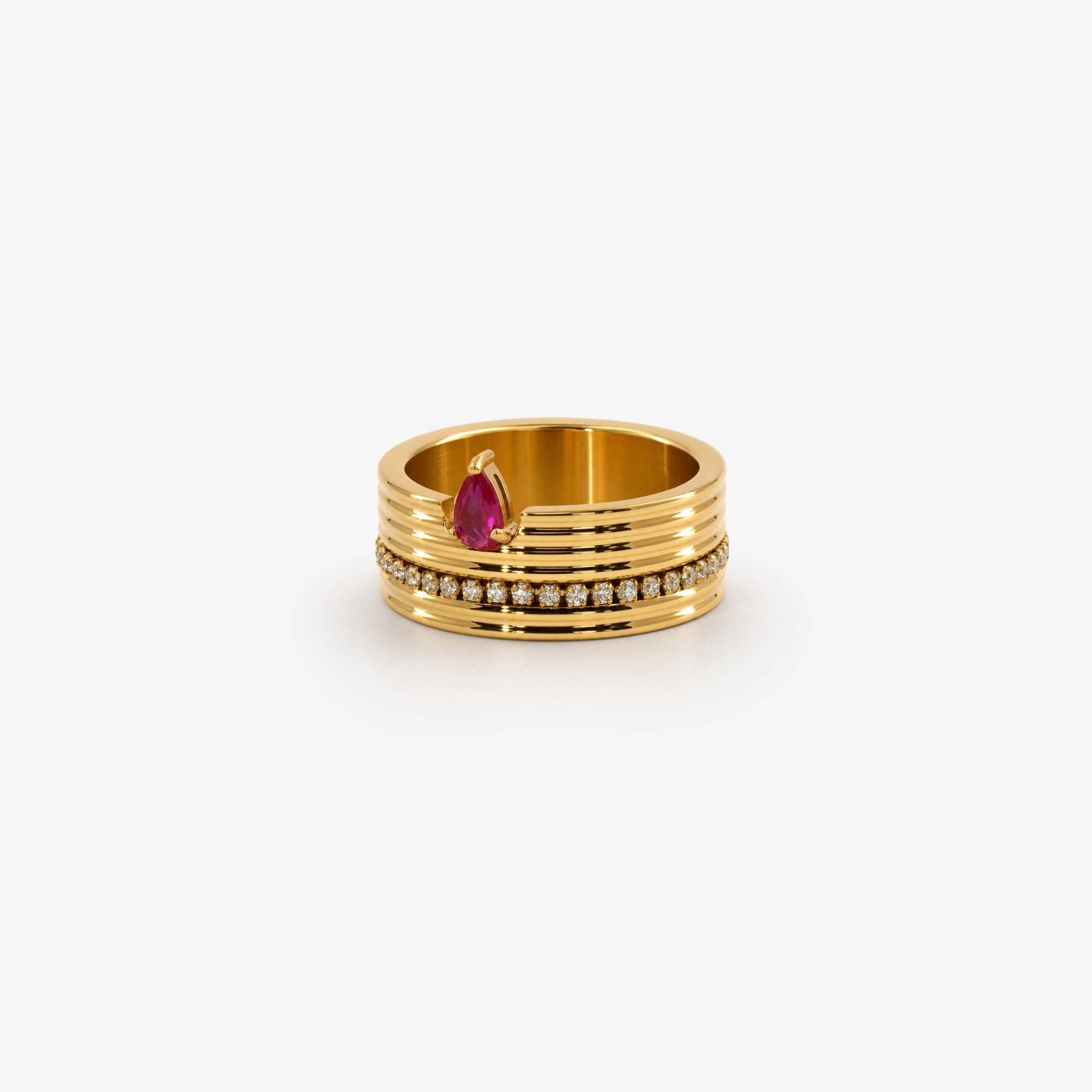 Ruby Cigar Band Ring
