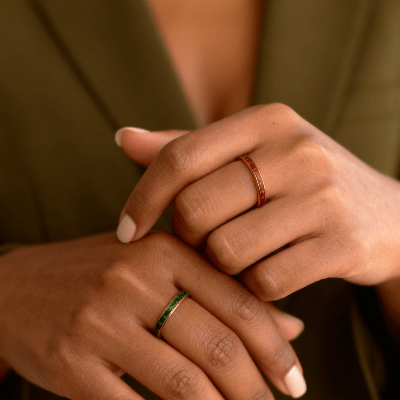 Emerald Slim Band Ring