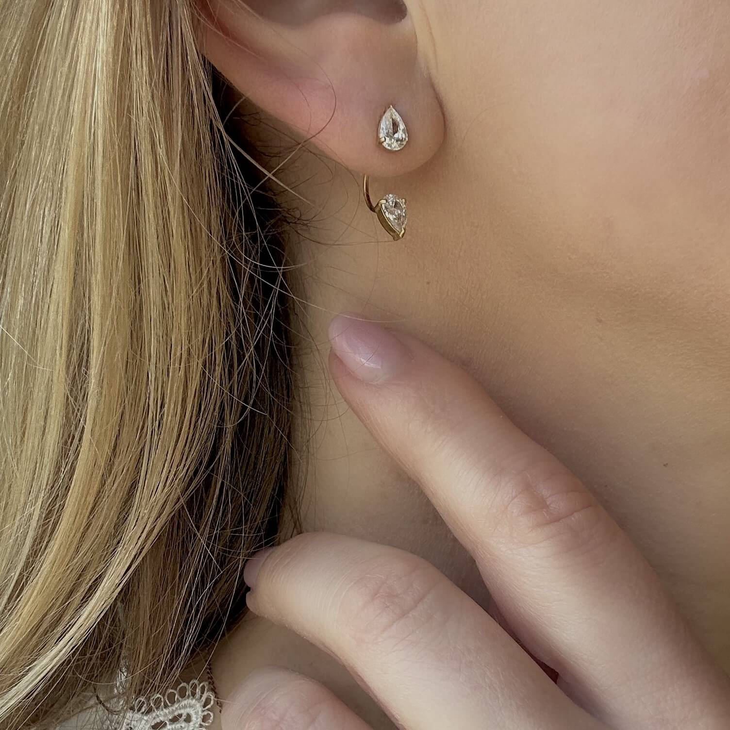 Teardrop Crystal Ear Jacket