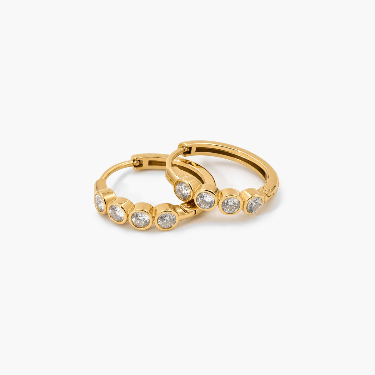 Sloane Bezel Huggie Earrings