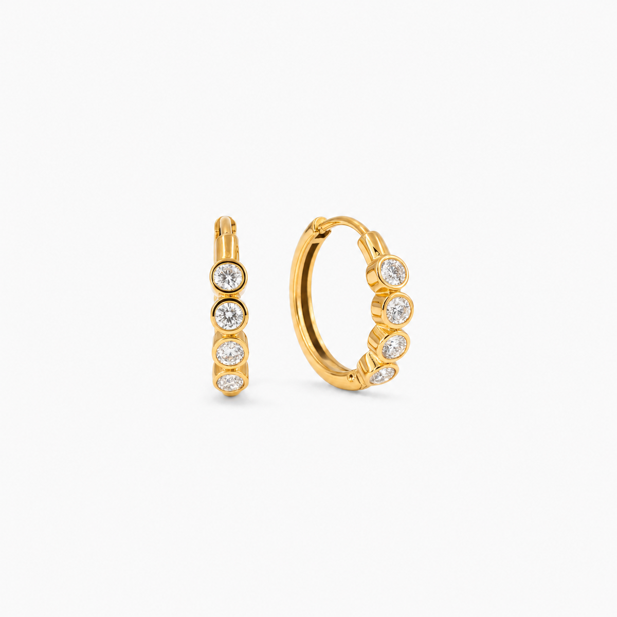 Sloane Bezel Huggie Earrings