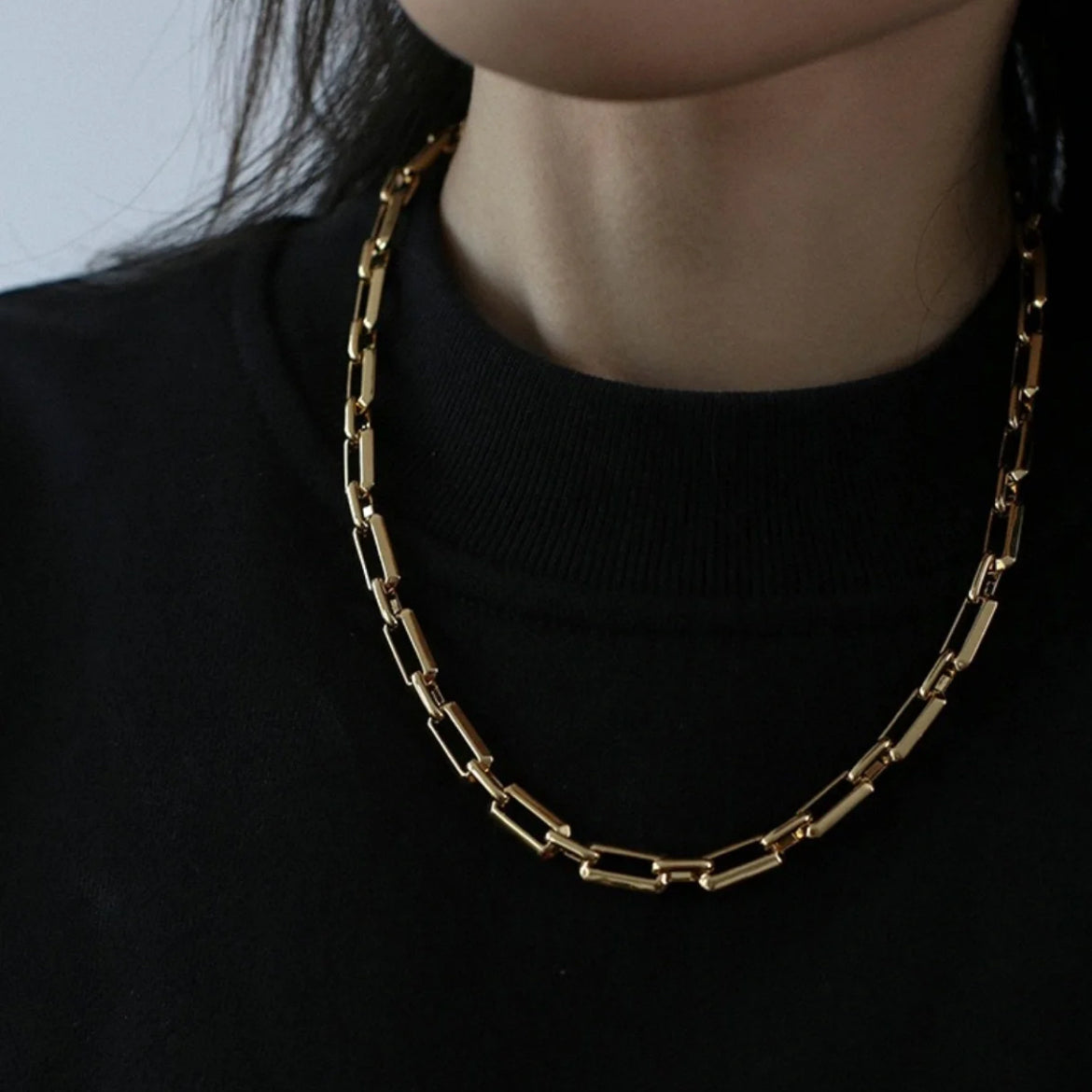 Meideya Jewelry Square Chainlink Necklace