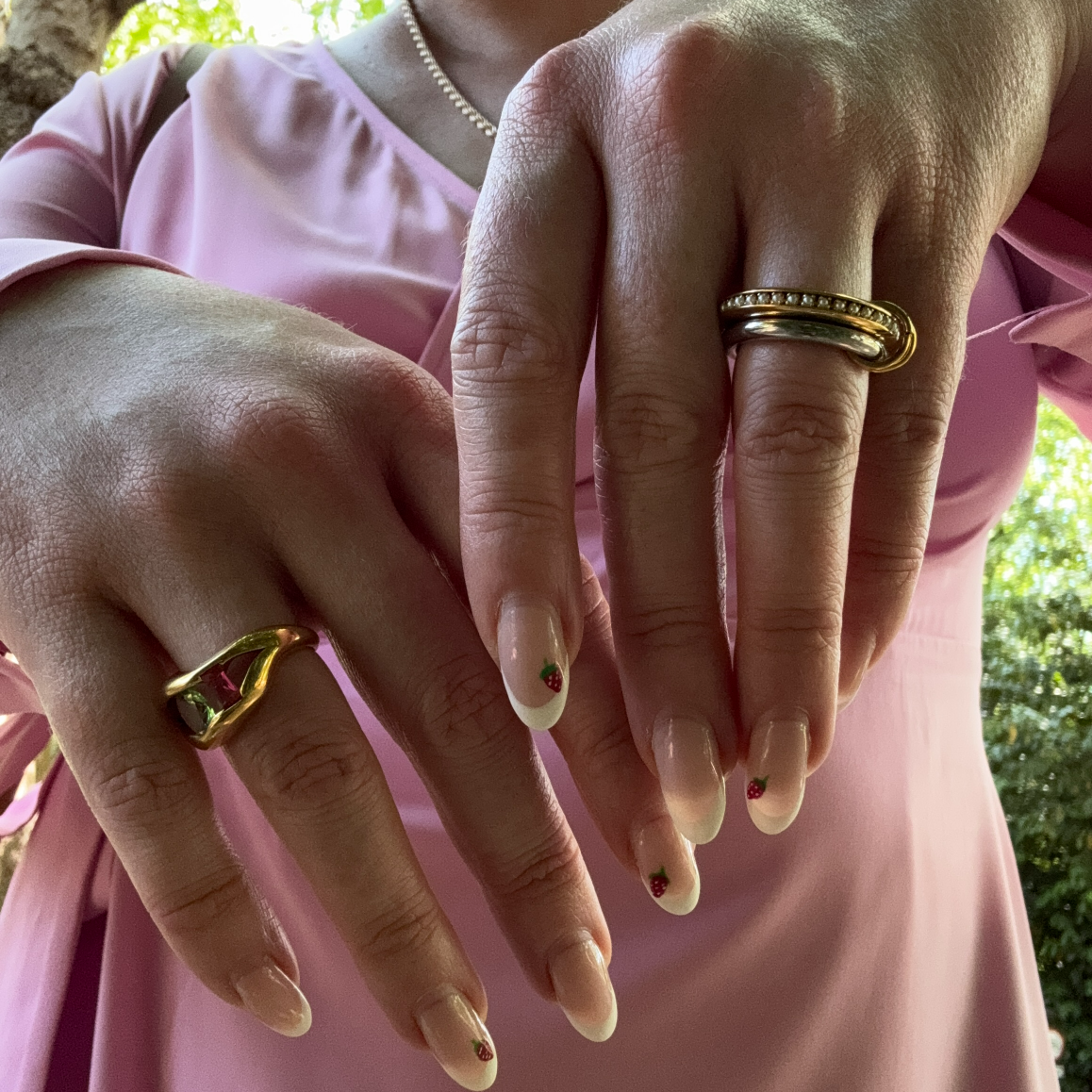 Double Sparkle Link Ring