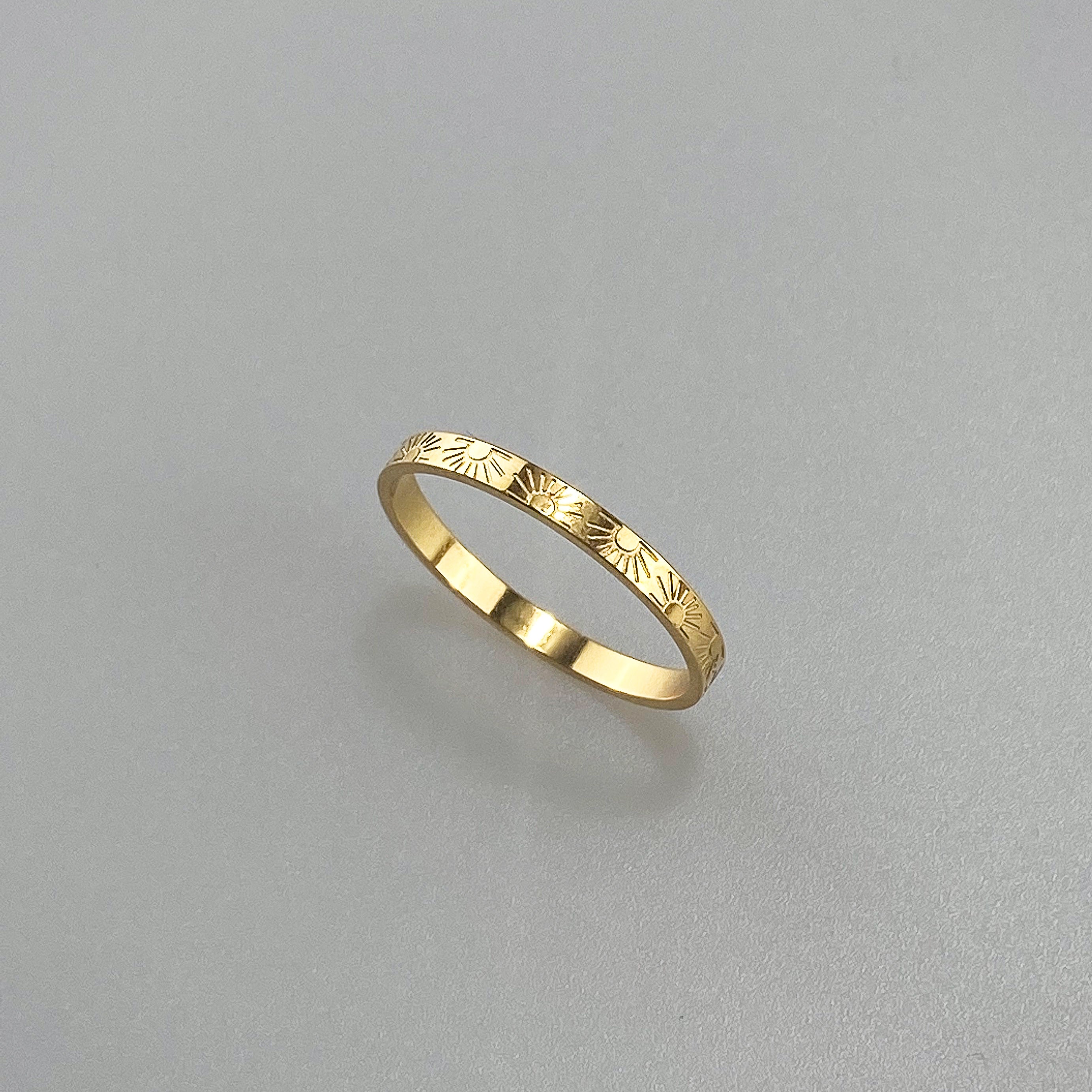 Meideya Jewelry Sun Band Ring gold