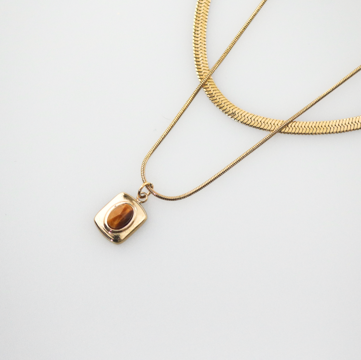 tiger's eye necklace, layered necklace for women