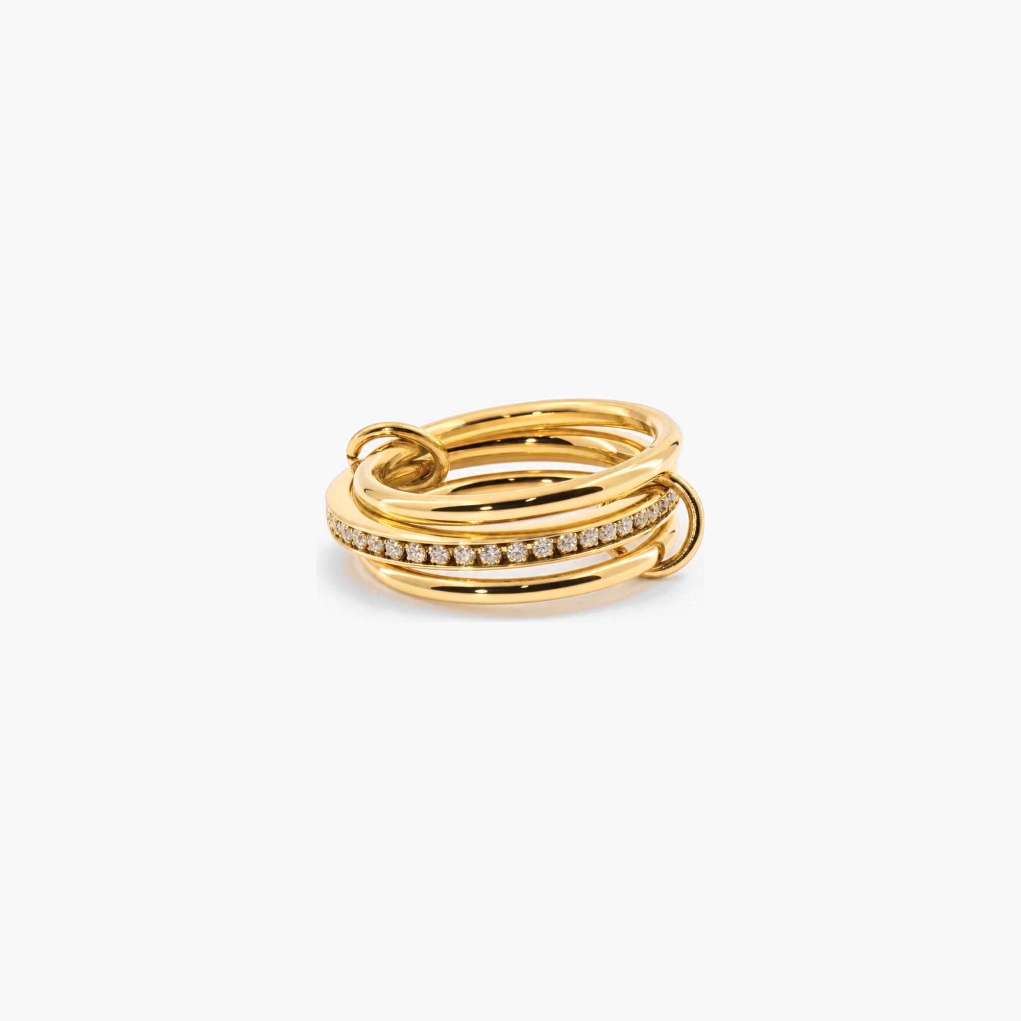 Triple Sparkle Link Ring